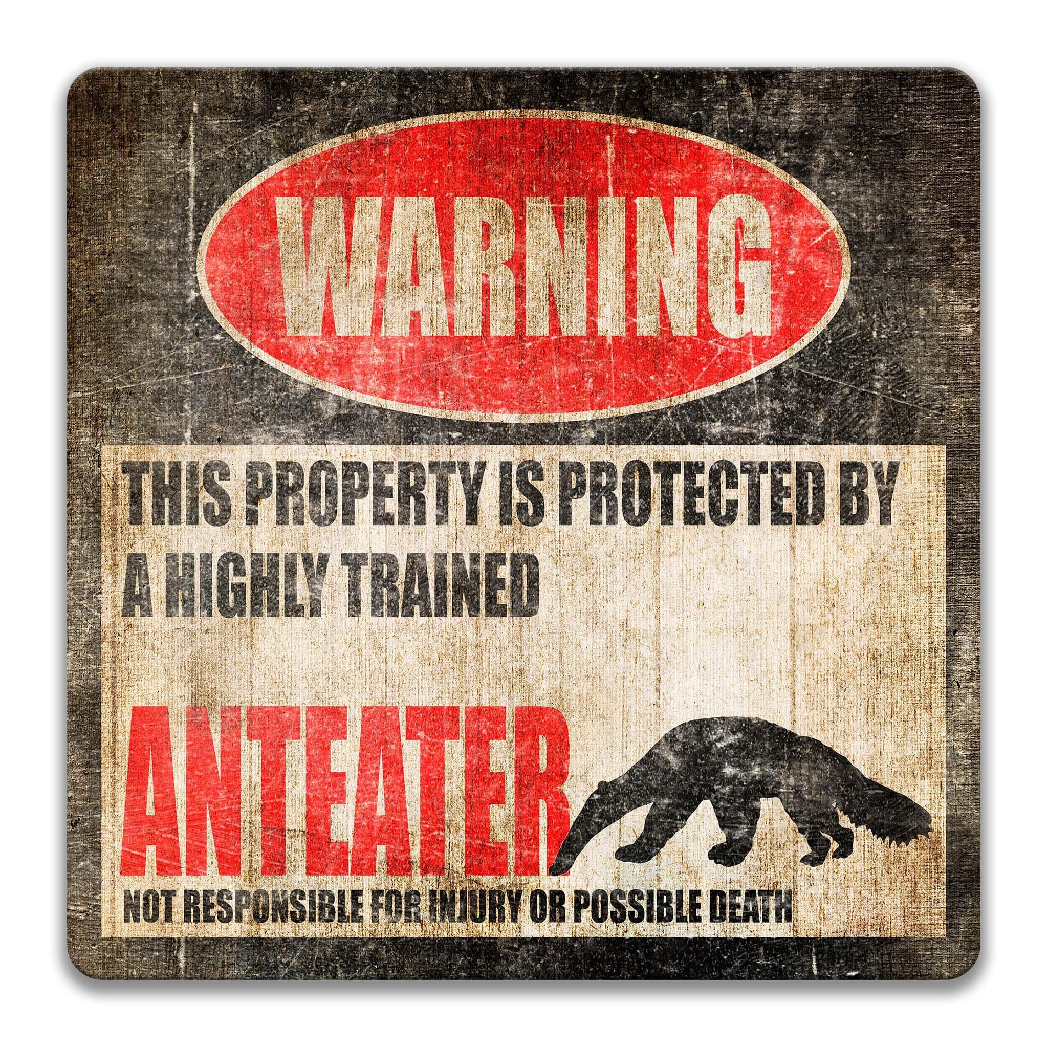 Anteater Warning Sign - Funny Aardvark Decoration for Home