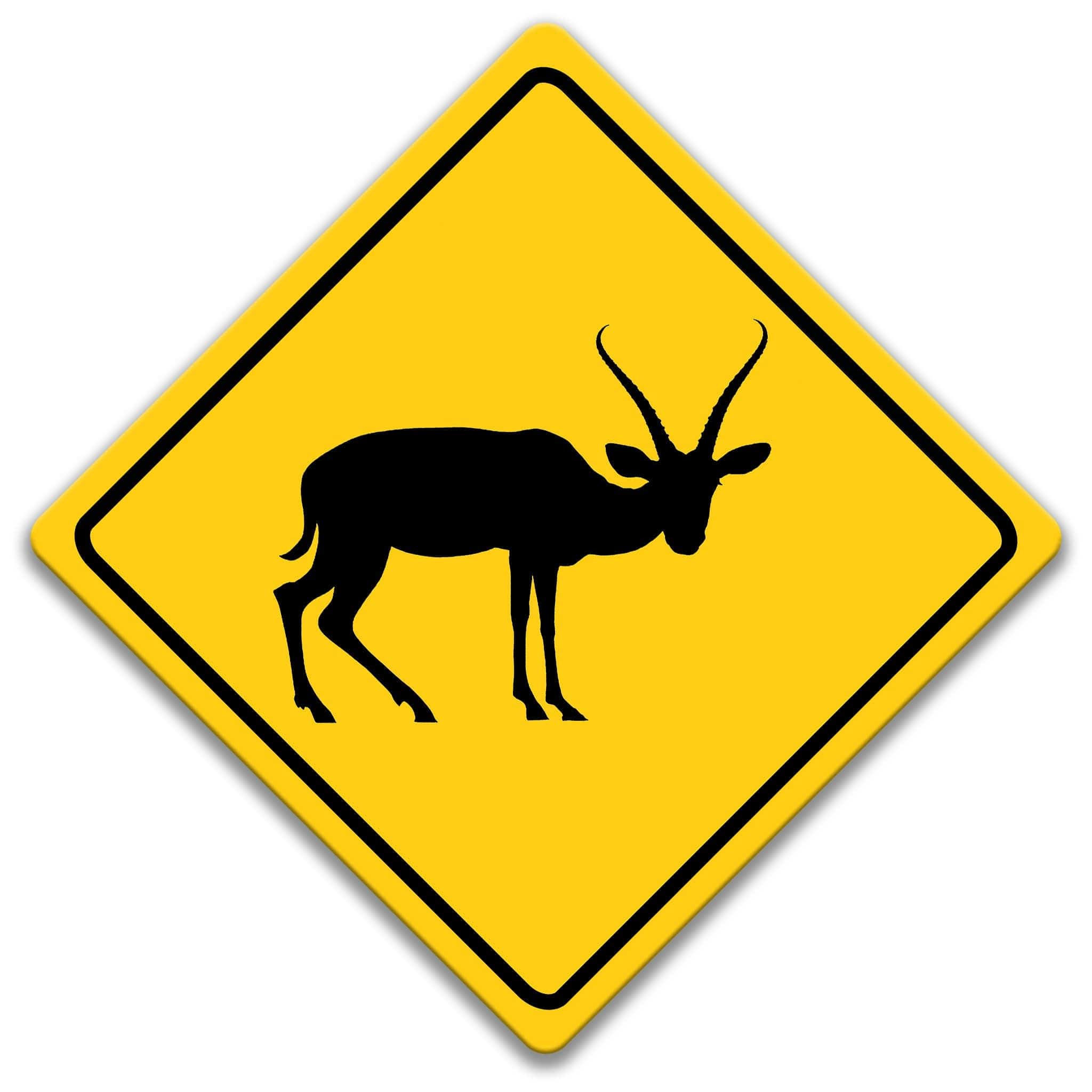 Antelope Crossing Caution Sign