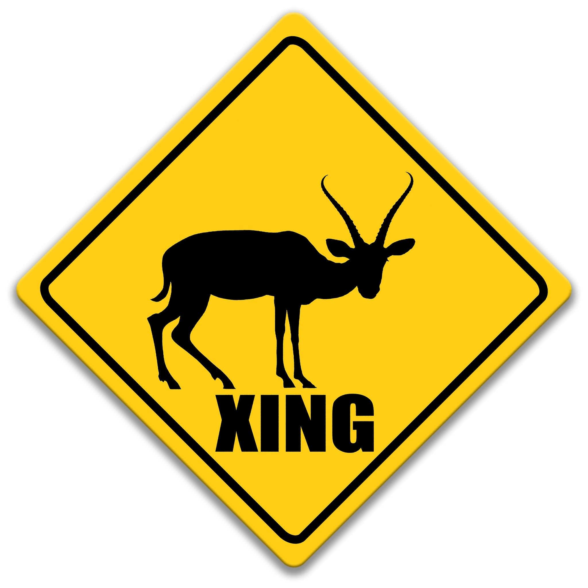 Antelope XING Caution Sign