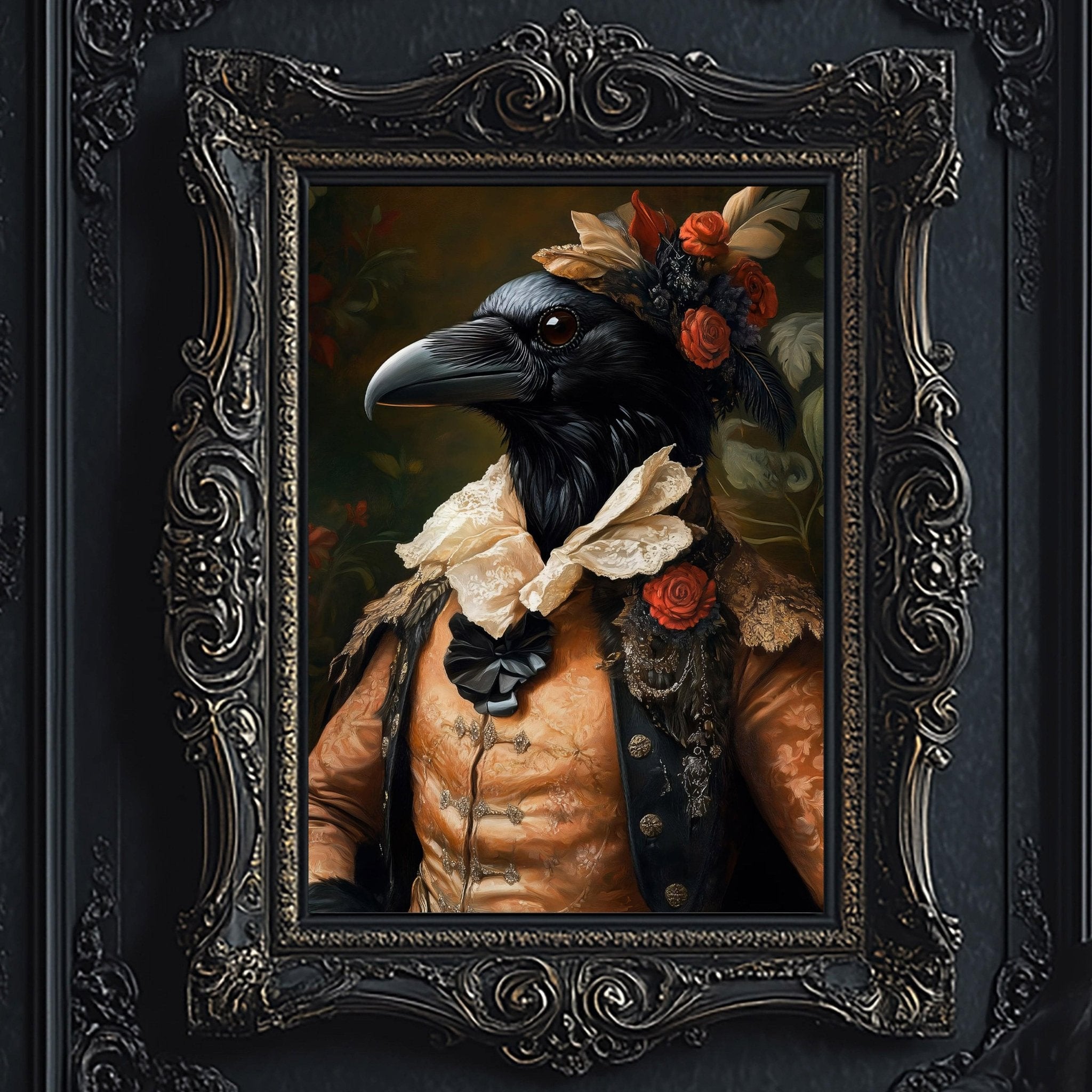 Aristocrat Raven Fantasy Wall Art Print - Available on Metal or Fine Art Paper