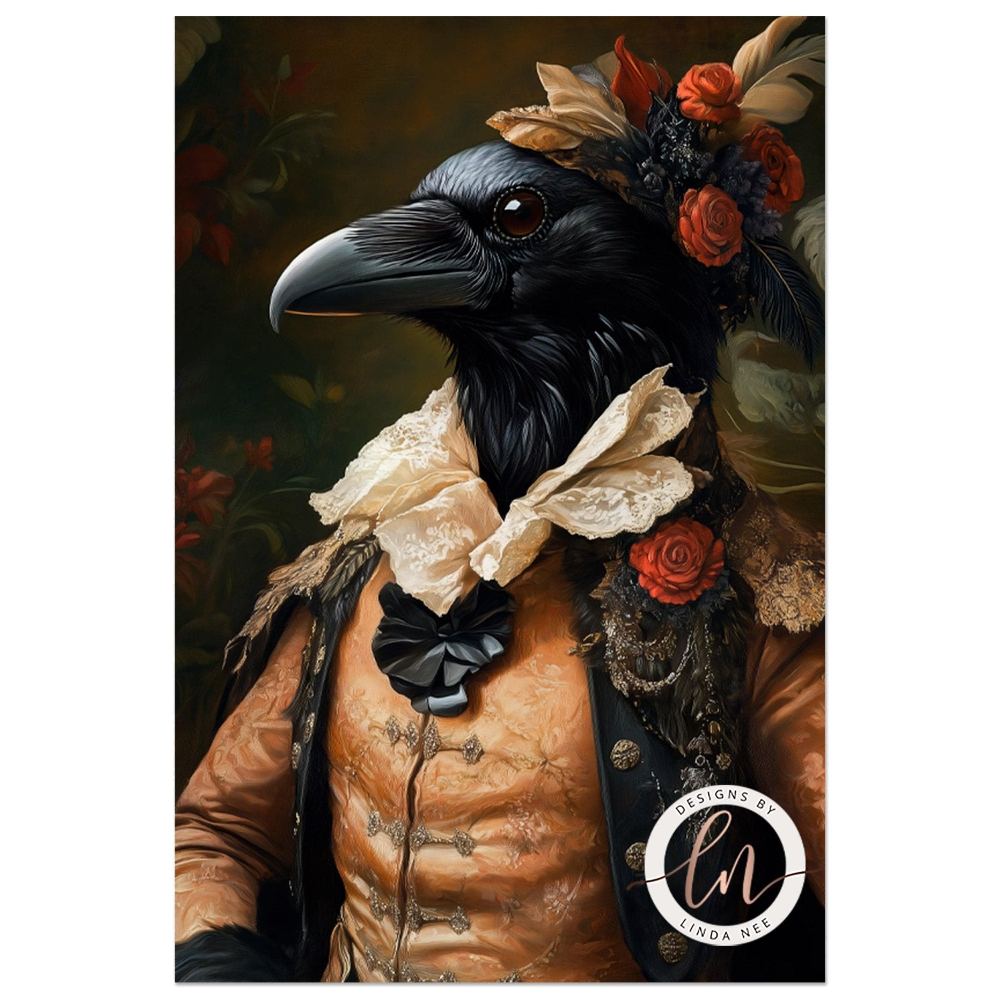 Aristocrat Raven Fantasy Wall Art Print - Available on Metal or Fine Art Paper