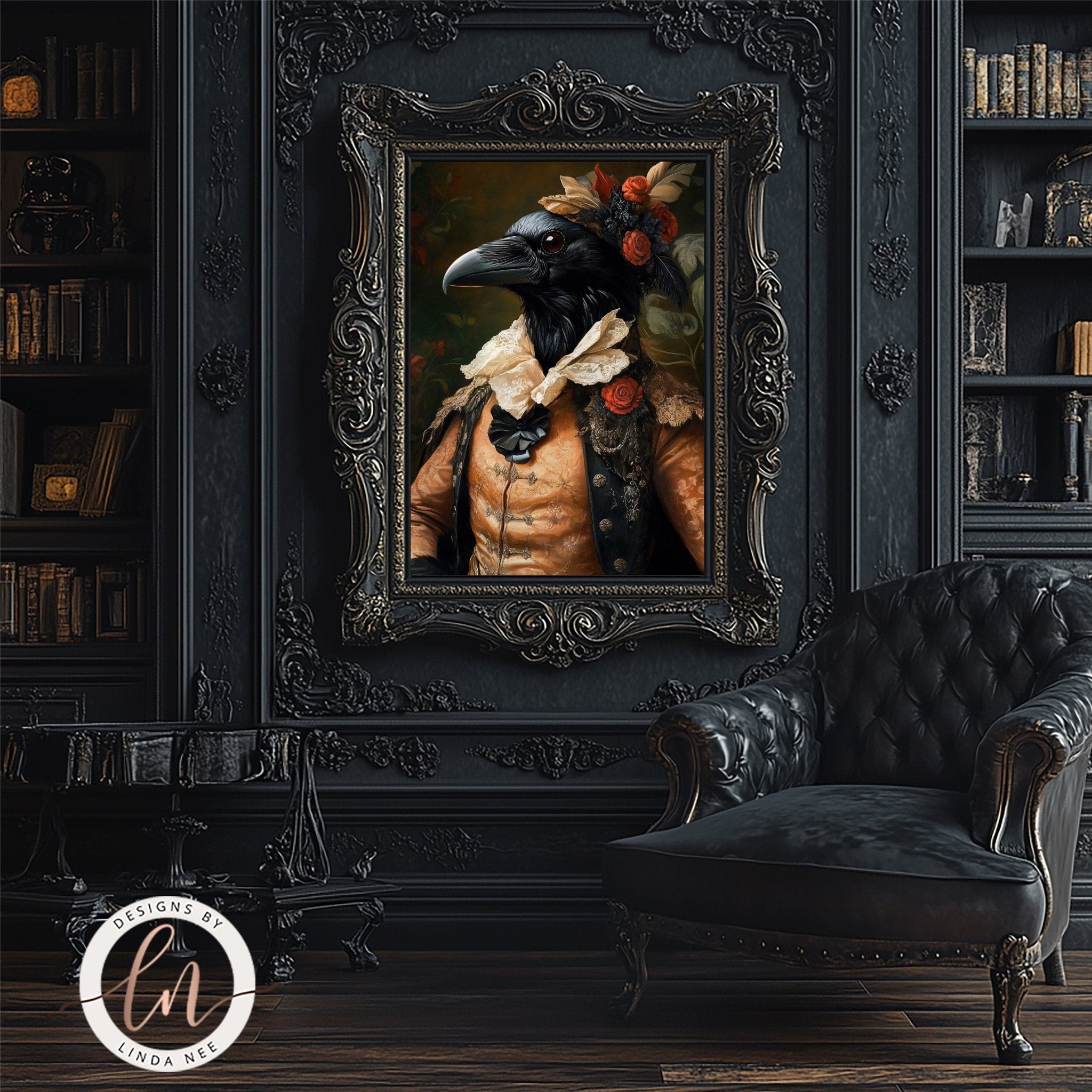 Aristocrat Raven Fantasy Wall Art Print - Available on Metal or Fine Art Paper