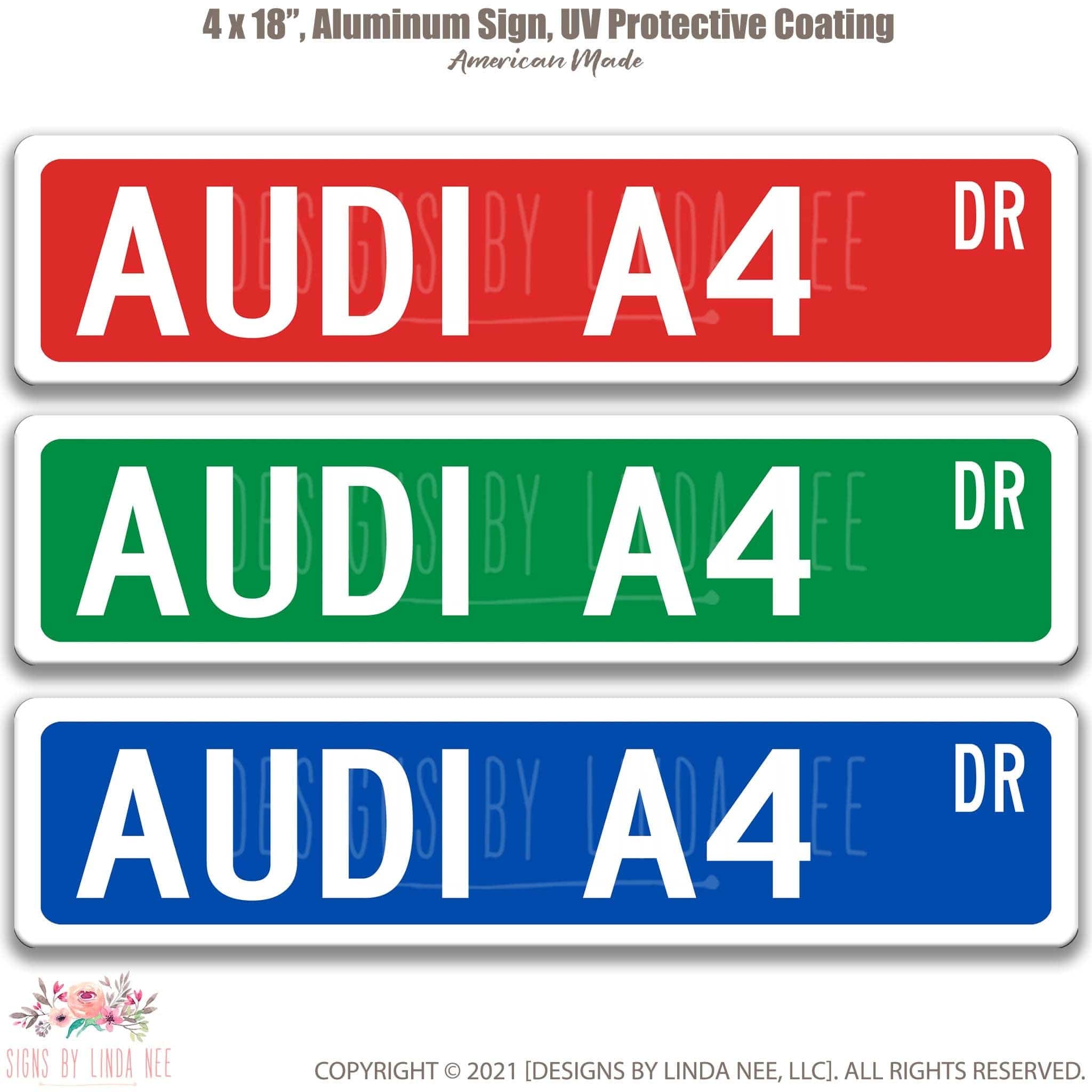 Audi A4 Metal Street Sign, Garage Sign, Auto Accessories