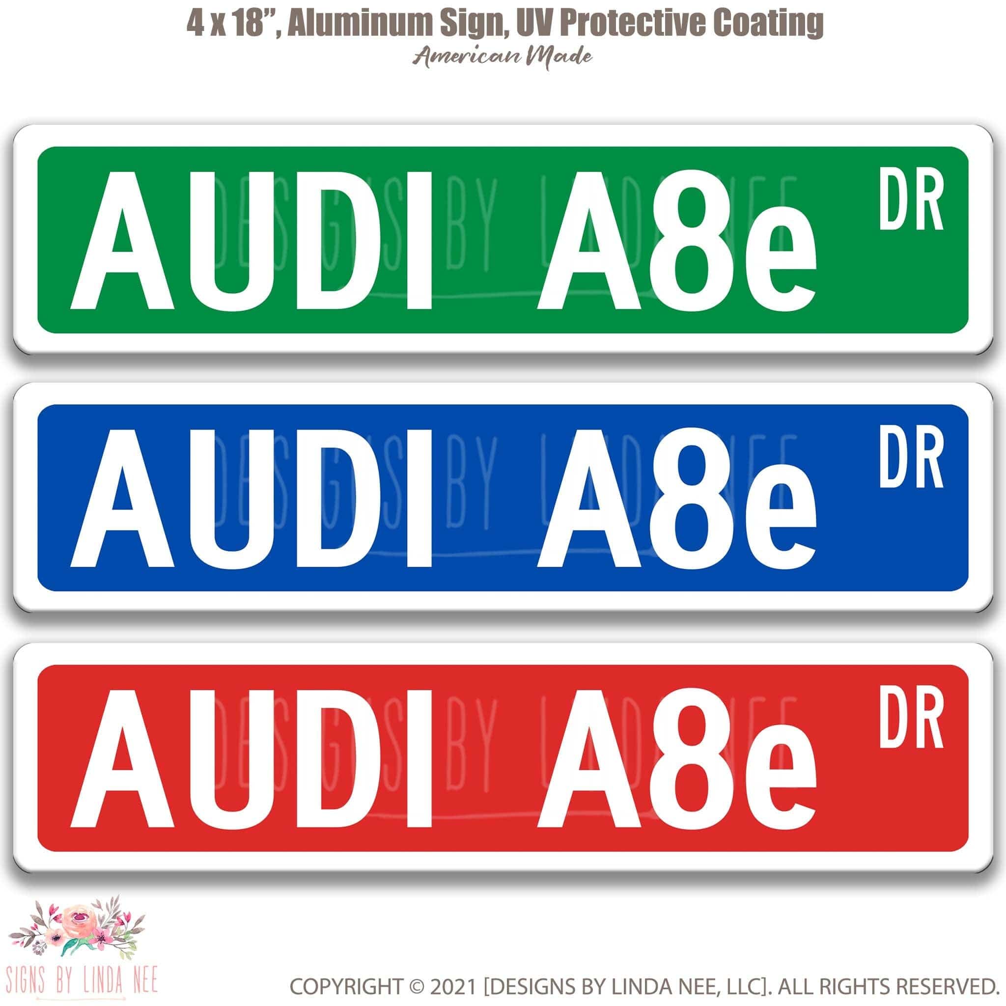 Audi A8e Metal Street Sign, Garage Sign, Auto Accessories