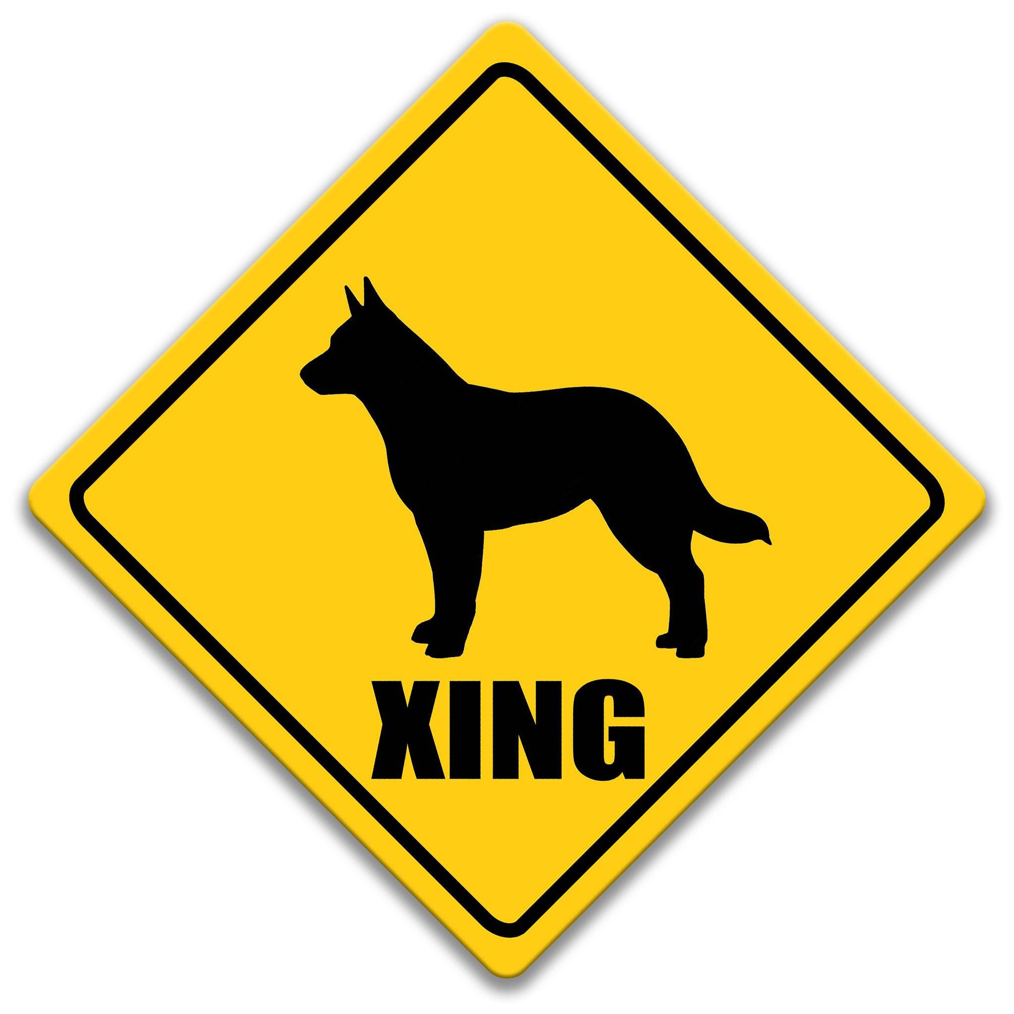 Australian Cattle Dog XING Caution Sign