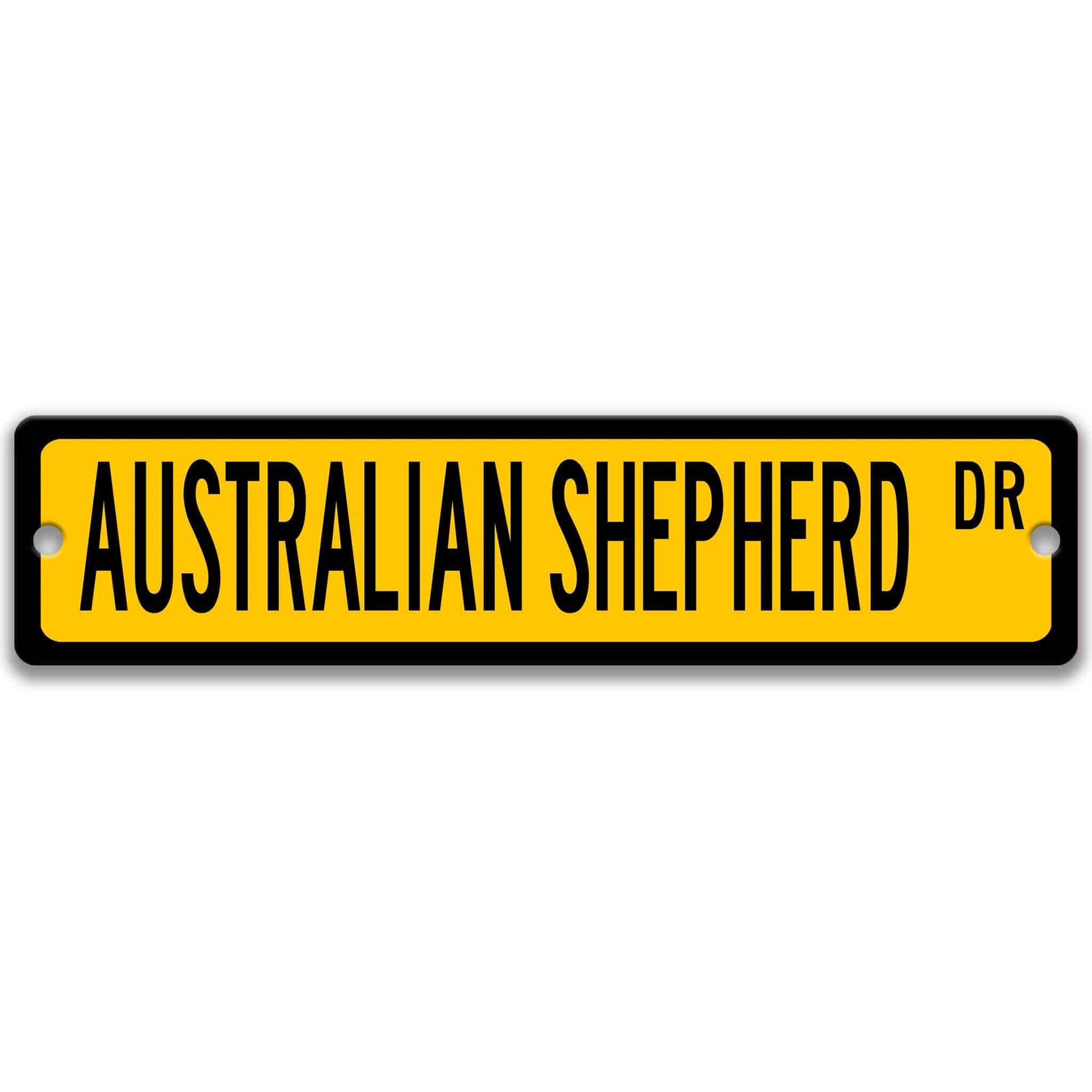 Australian Shepherd Dog Metal Street Sign