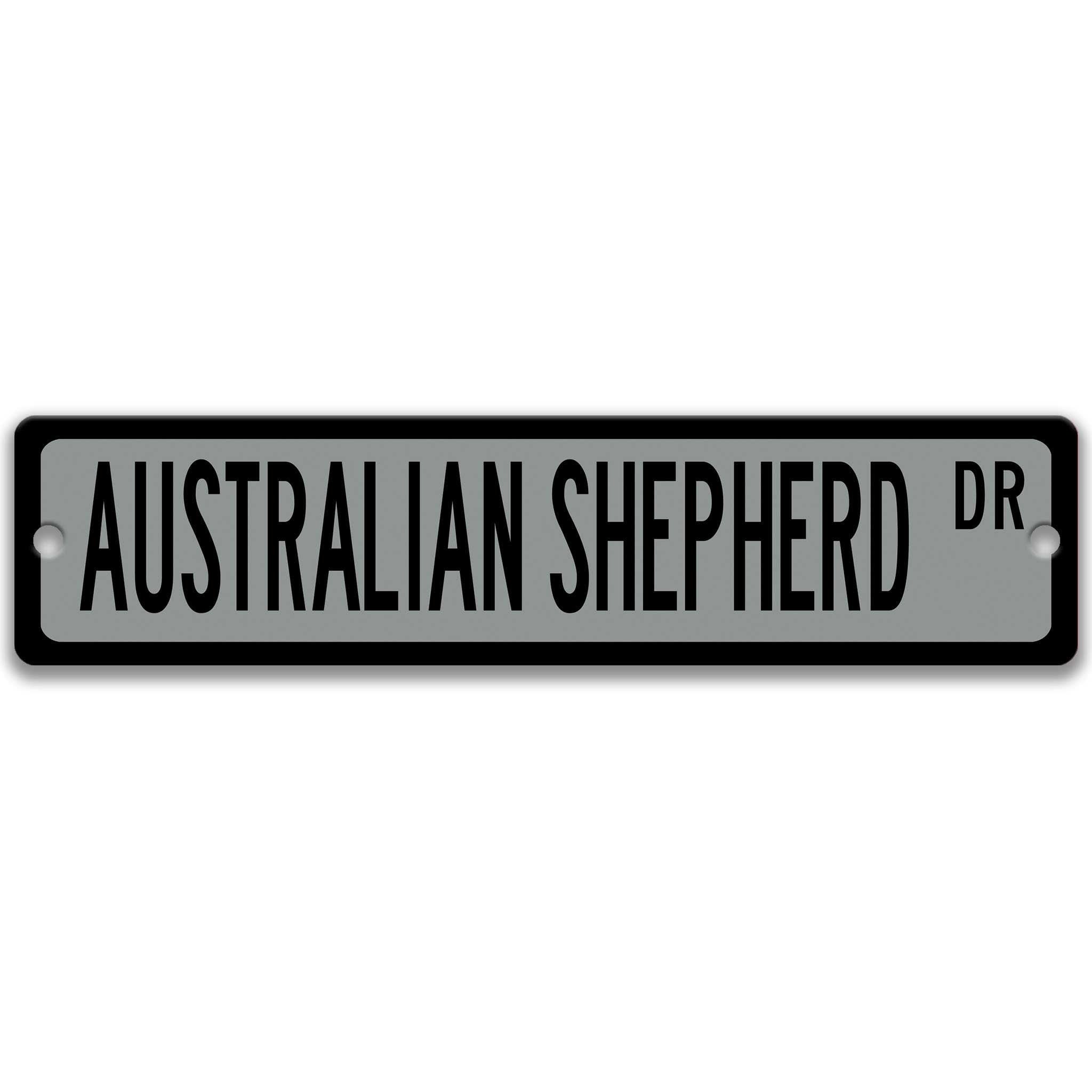 Australian Shepherd Dog Metal Street Sign