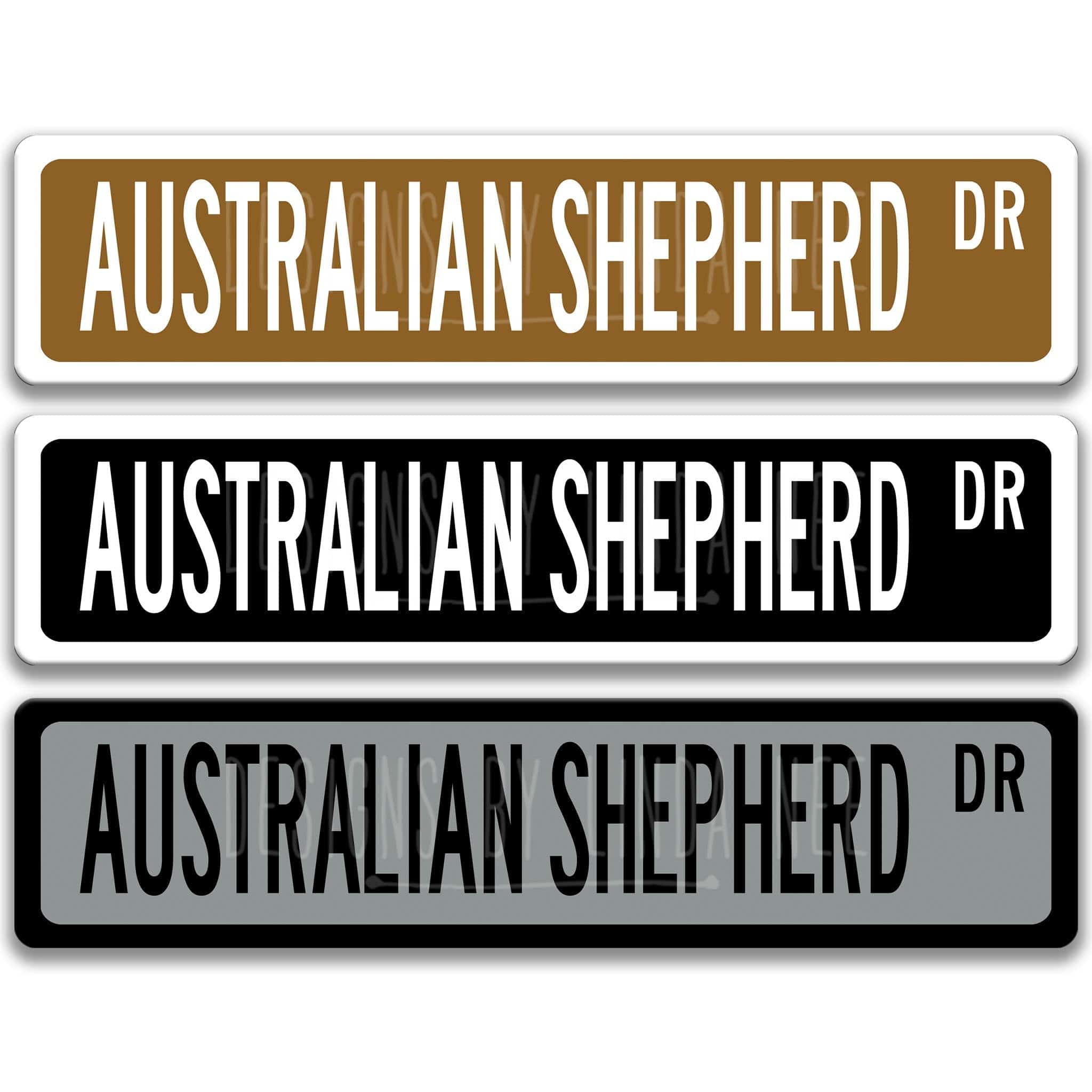 Australian Shepherd Dog Metal Street Sign