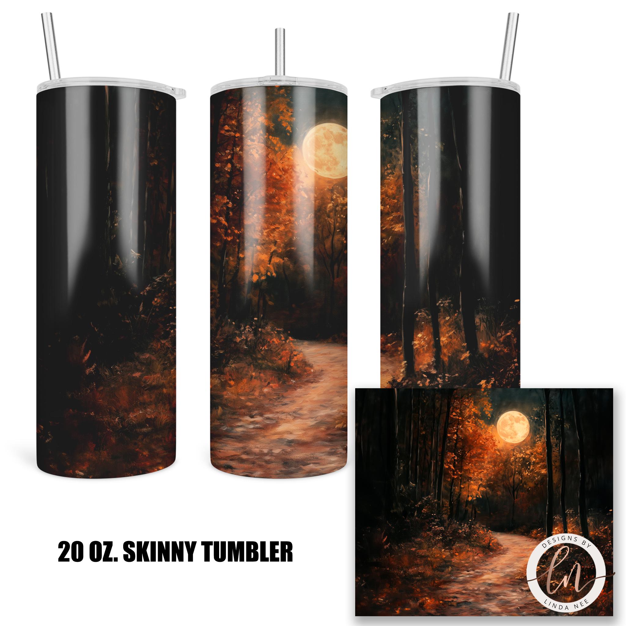 Autumn Forest Tumbler - Dark Academia Gothic Fall Art