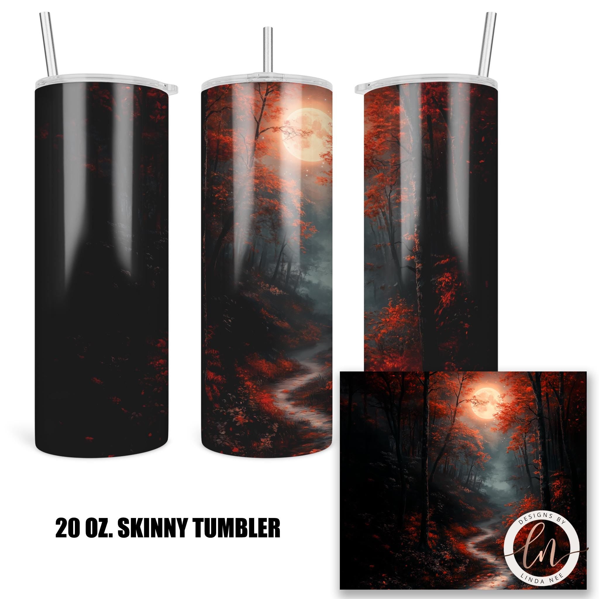 Autumn Forest Tumbler - Gothic Dark Academia Woodland Gift