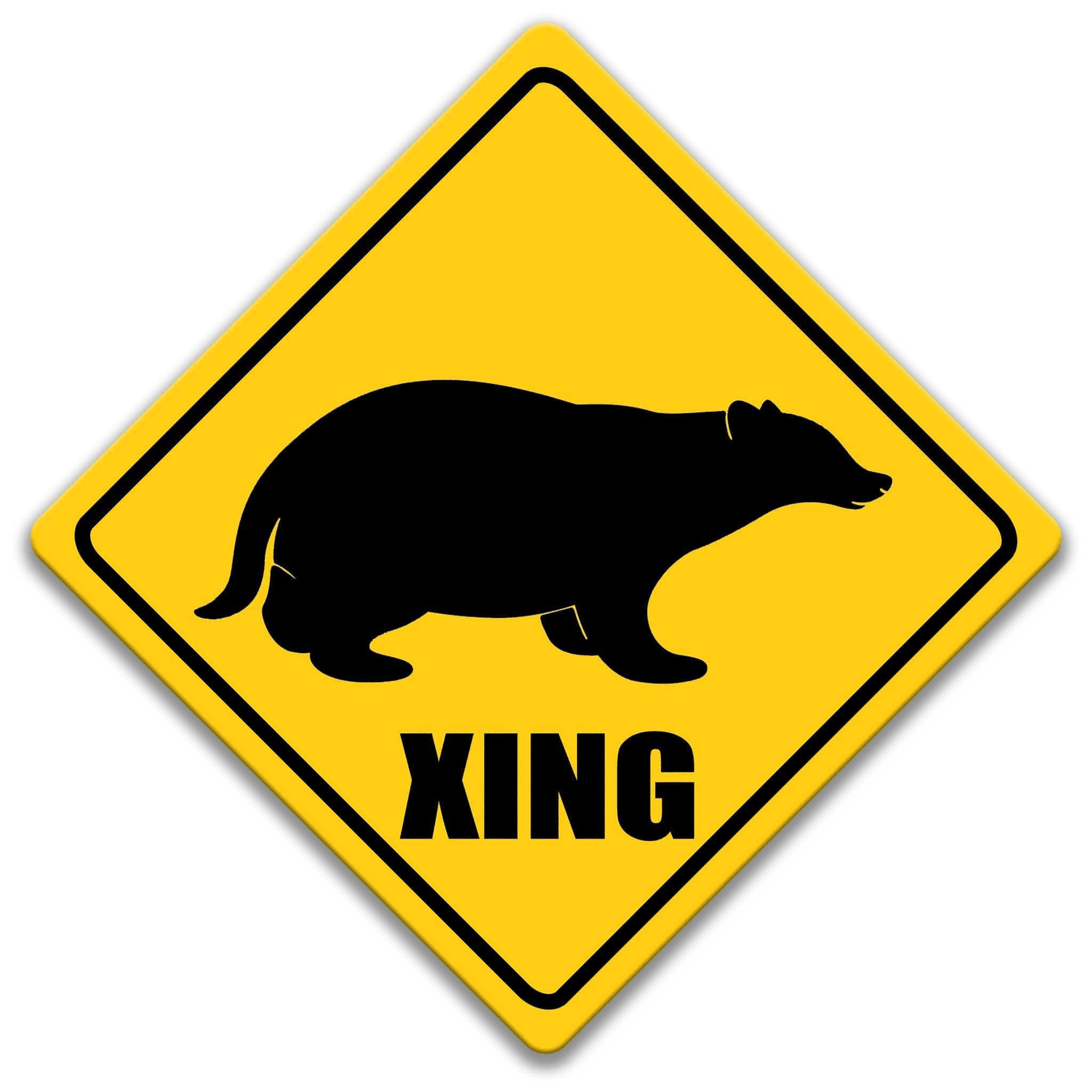 Badger XING Caution Sign