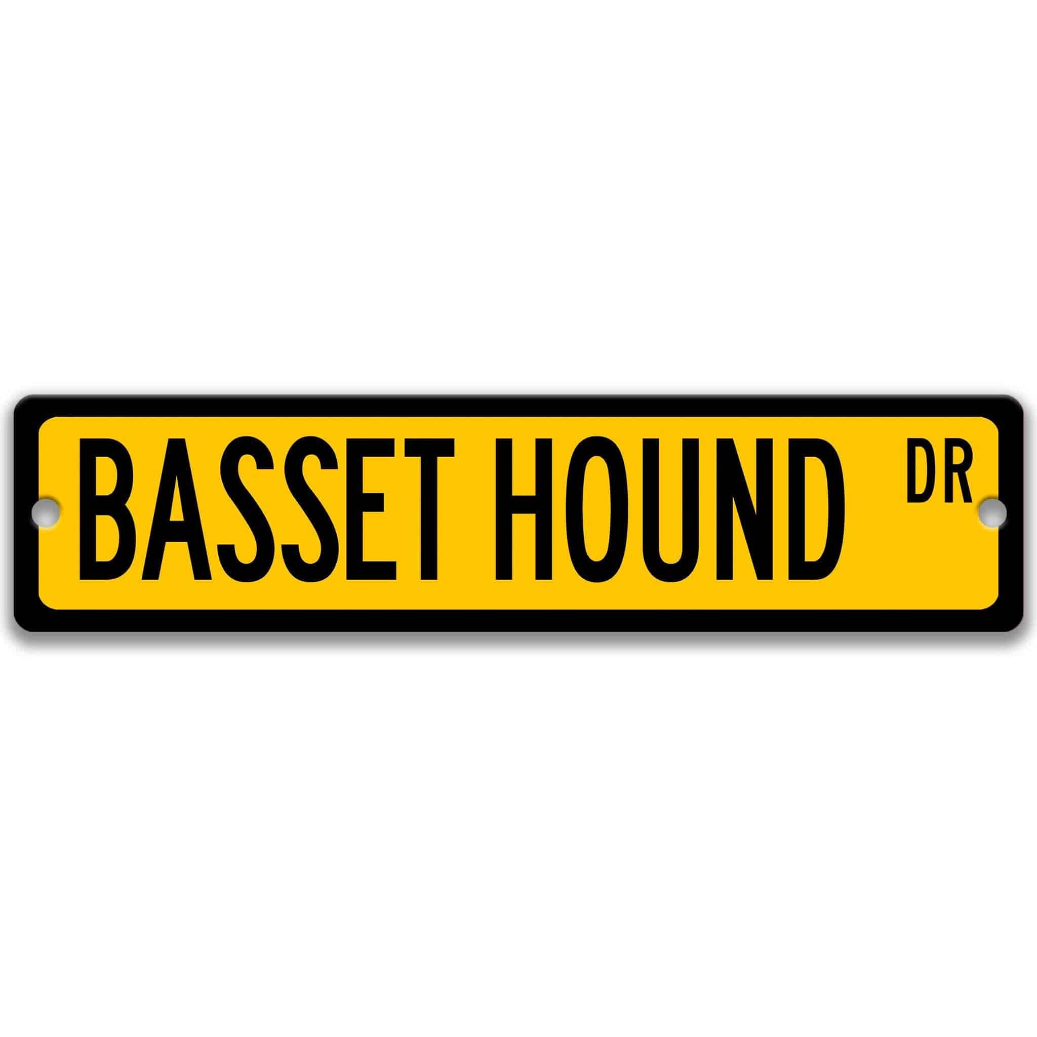 Basset Hound Dog Metal Street Sign