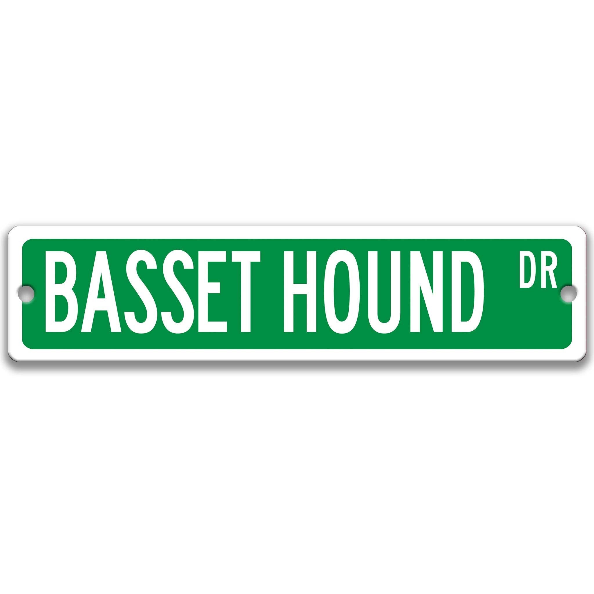 Basset Hound Dog Metal Street Sign