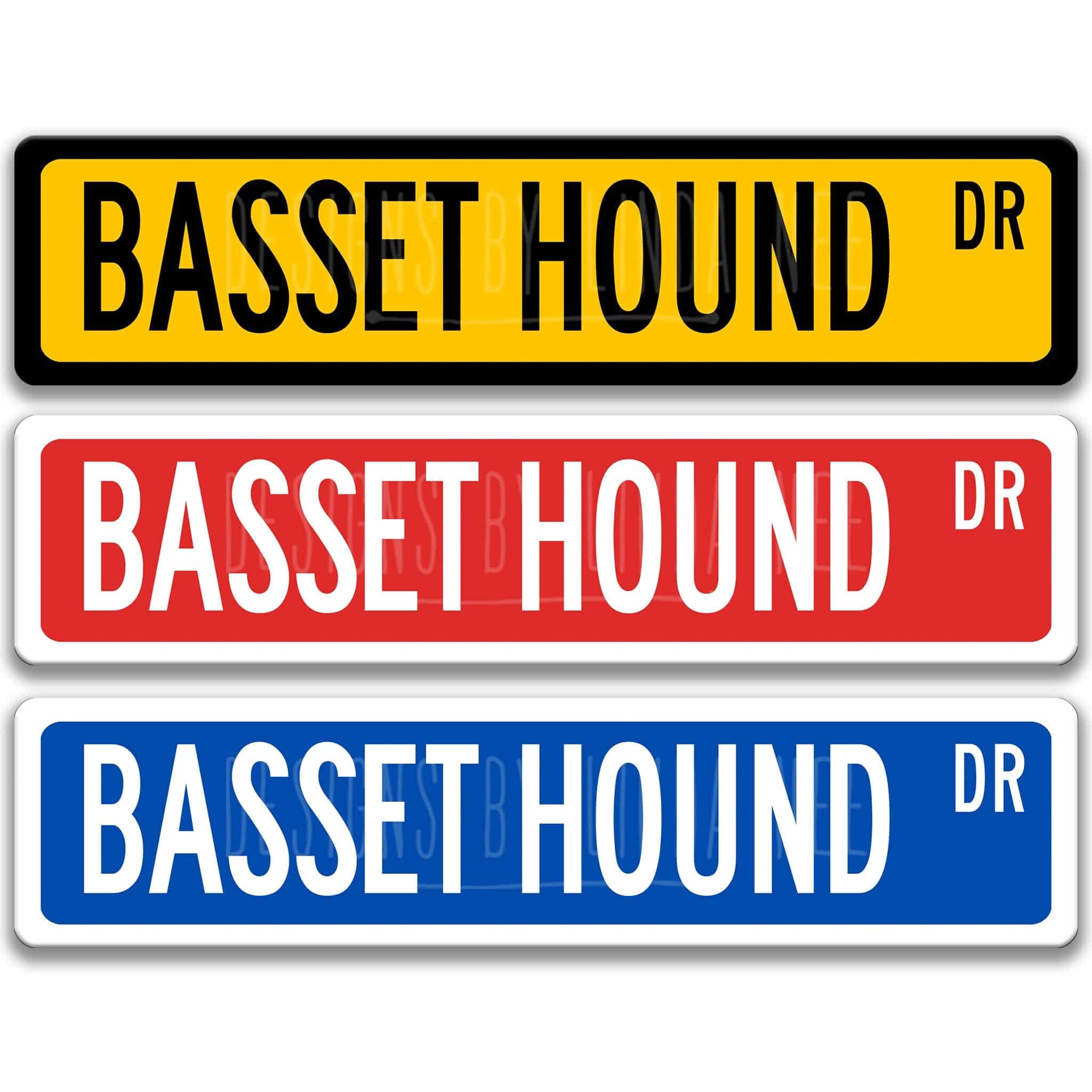 Basset Hound Dog Metal Street Sign