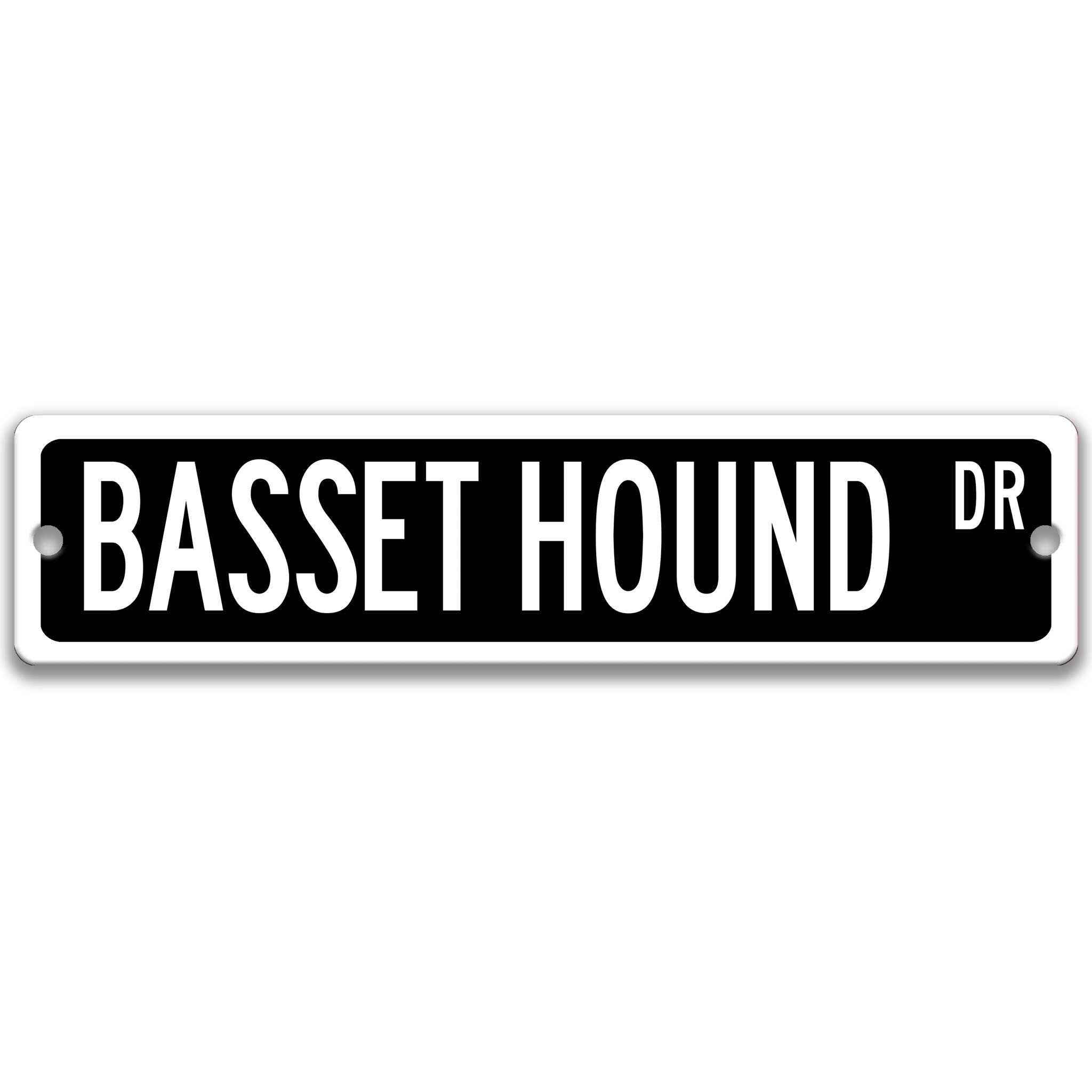 Basset Hound Dog Metal Street Sign