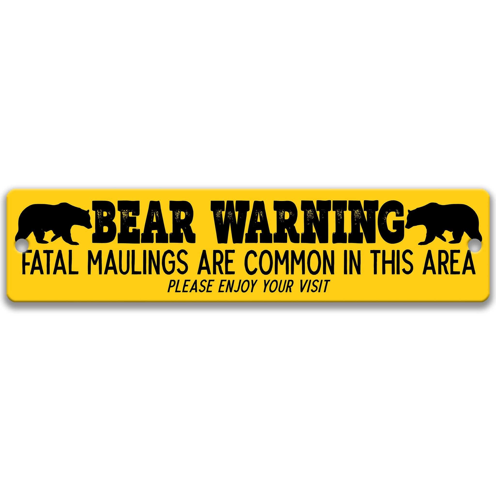 Bear Warning Funny Metal Sign, Rusty Metal Grizzly Bear Sign, Black Bear Sign, Brown Bear