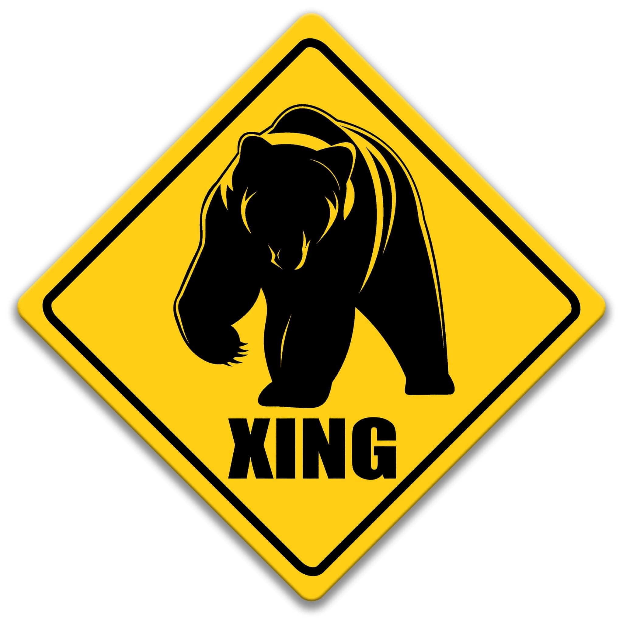 Bear XING Caution Sign