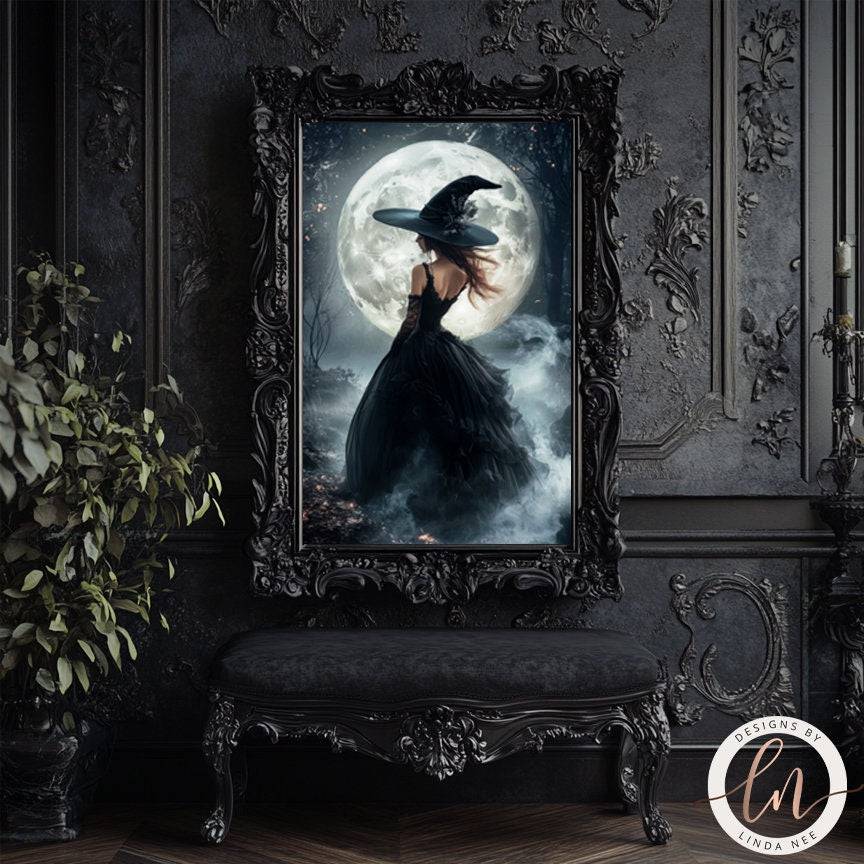 Gothic Witch in the Forest Wall Art - Metal or Fine Paper