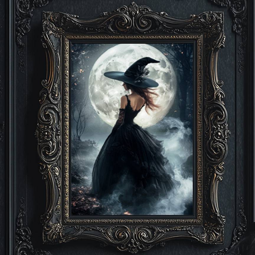 Gothic Witch in the Forest Wall Art - Metal or Fine Paper