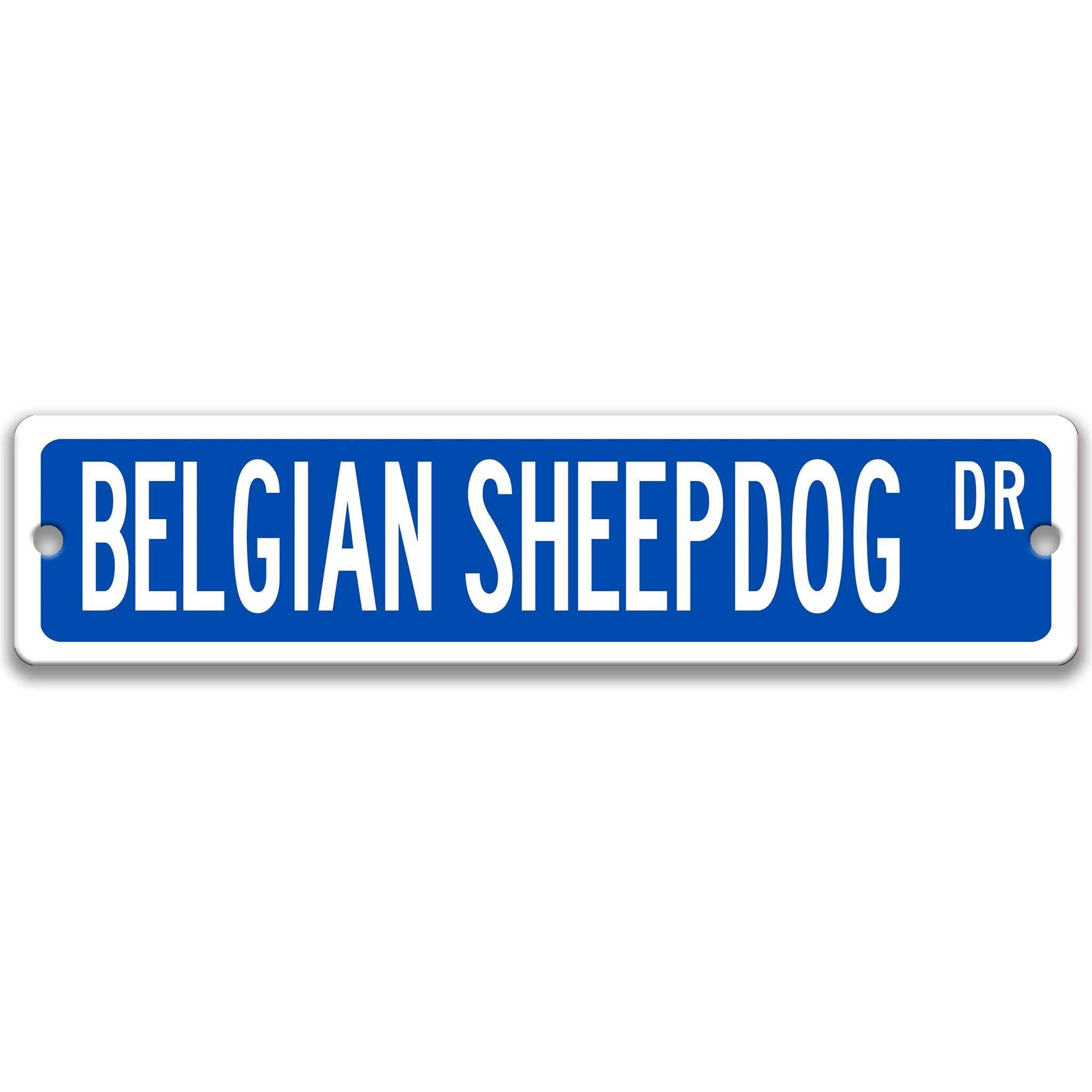 Belgian Sheepdog Metal Street Sign