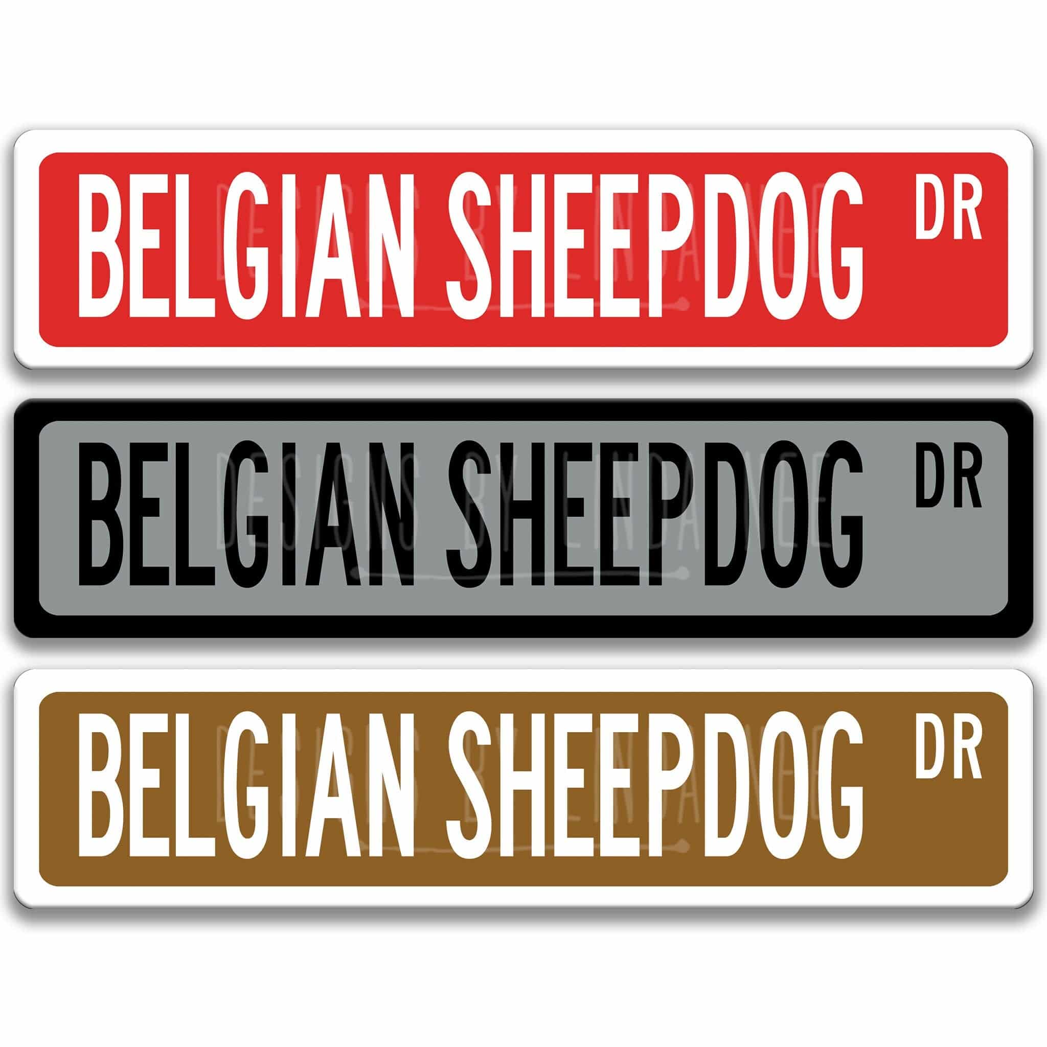 Belgian Sheepdog Metal Street Sign