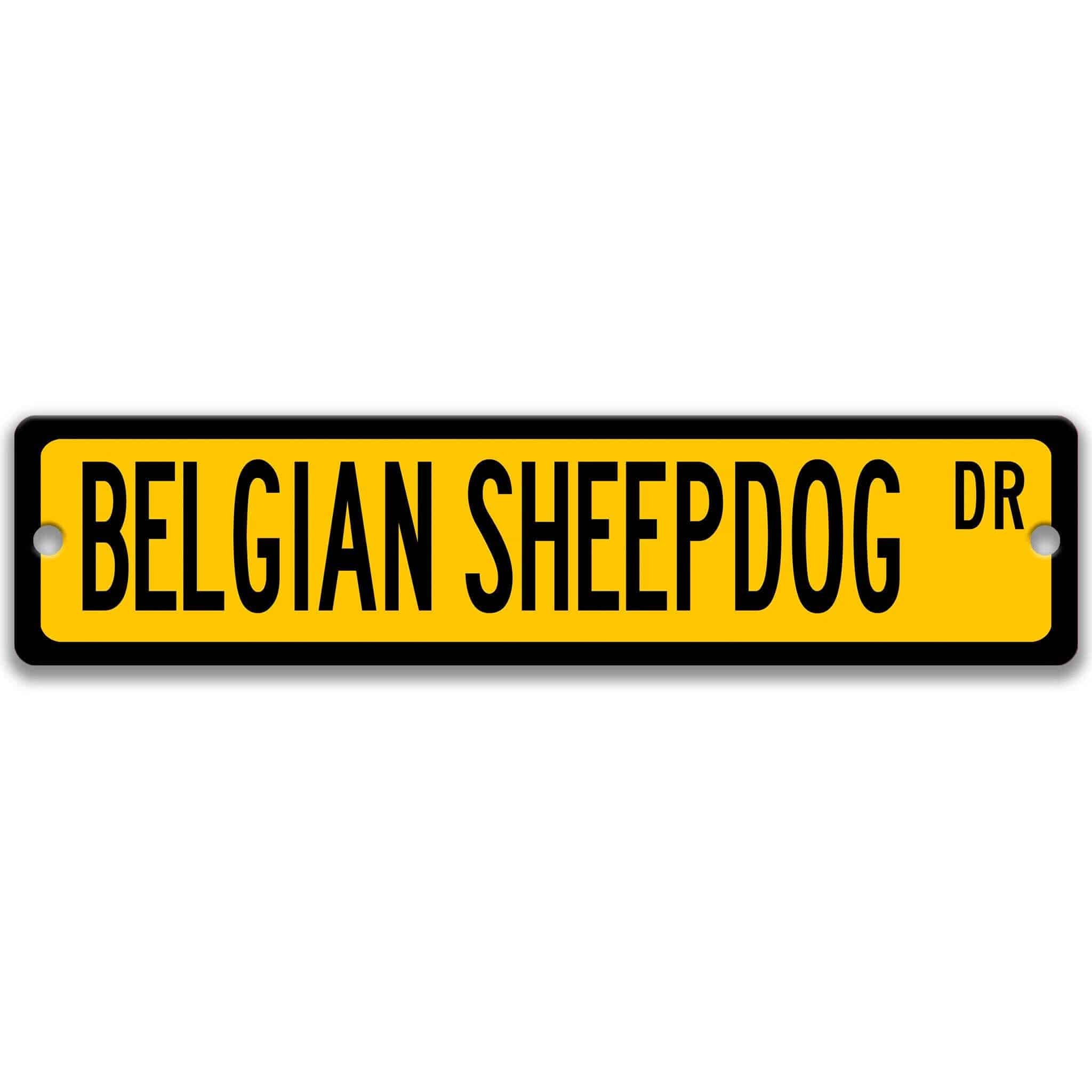 Belgian Sheepdog Metal Street Signanimal