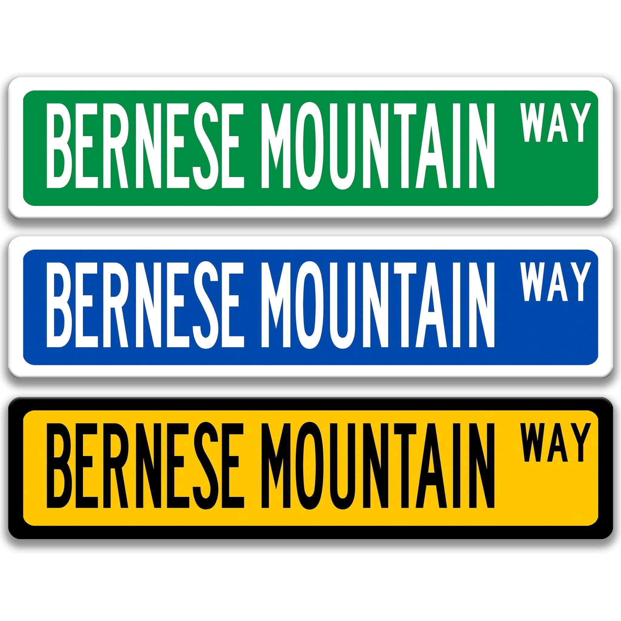 Bernese Mountain Dog Metal Street Sign