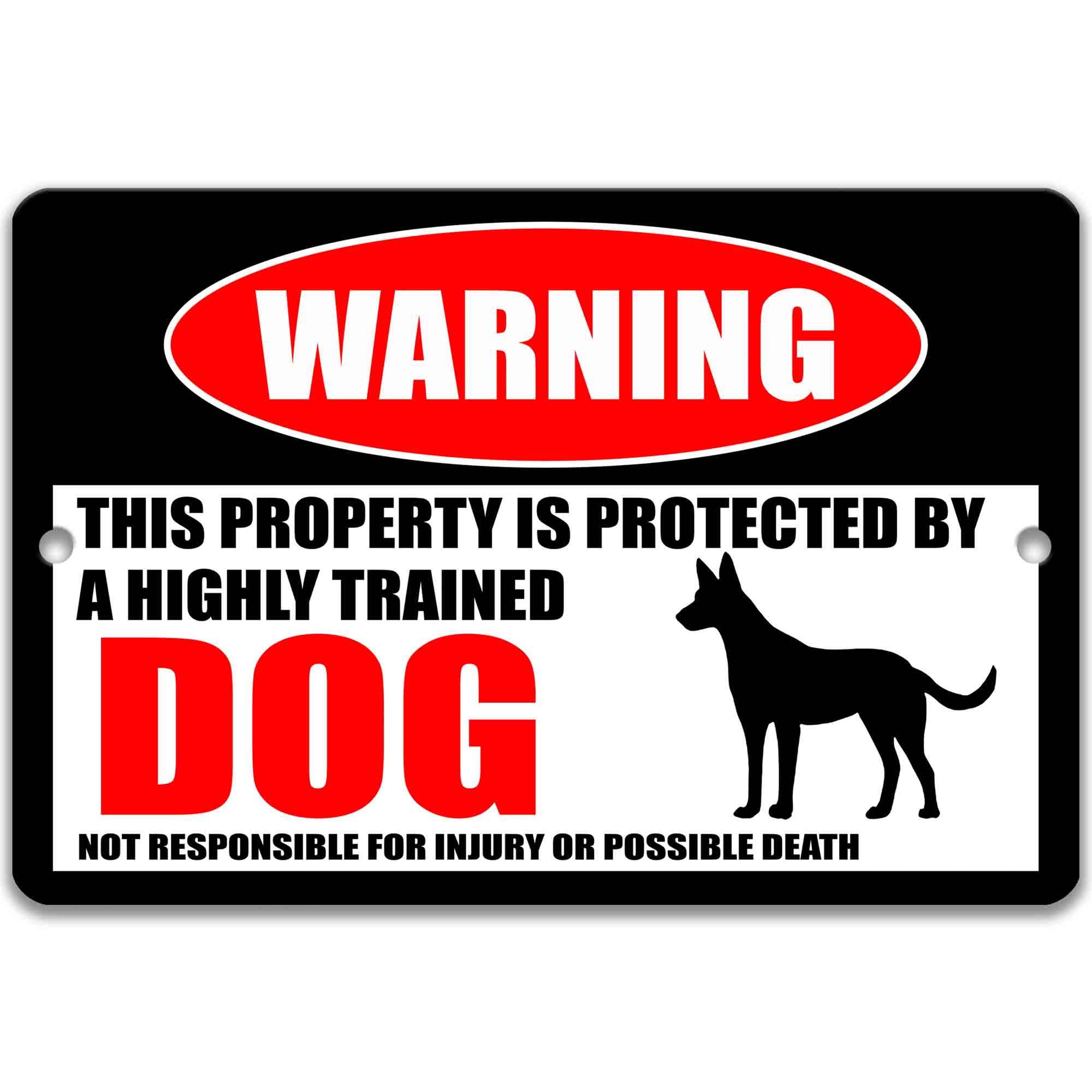 Beware of Dog Property Protection Sign - Funny Dog Decor and Gift for New Home Owners