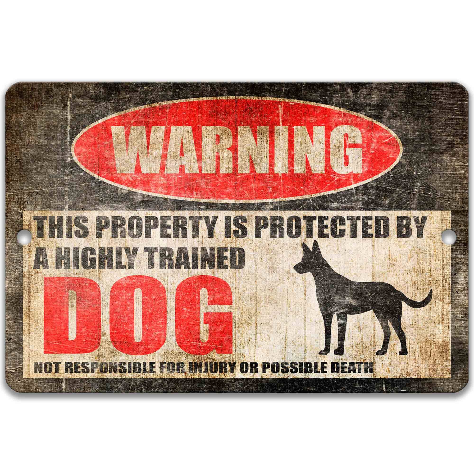 Beware of Dog Property Protection Sign - Funny Dog Decor and Gift for New Home Owners