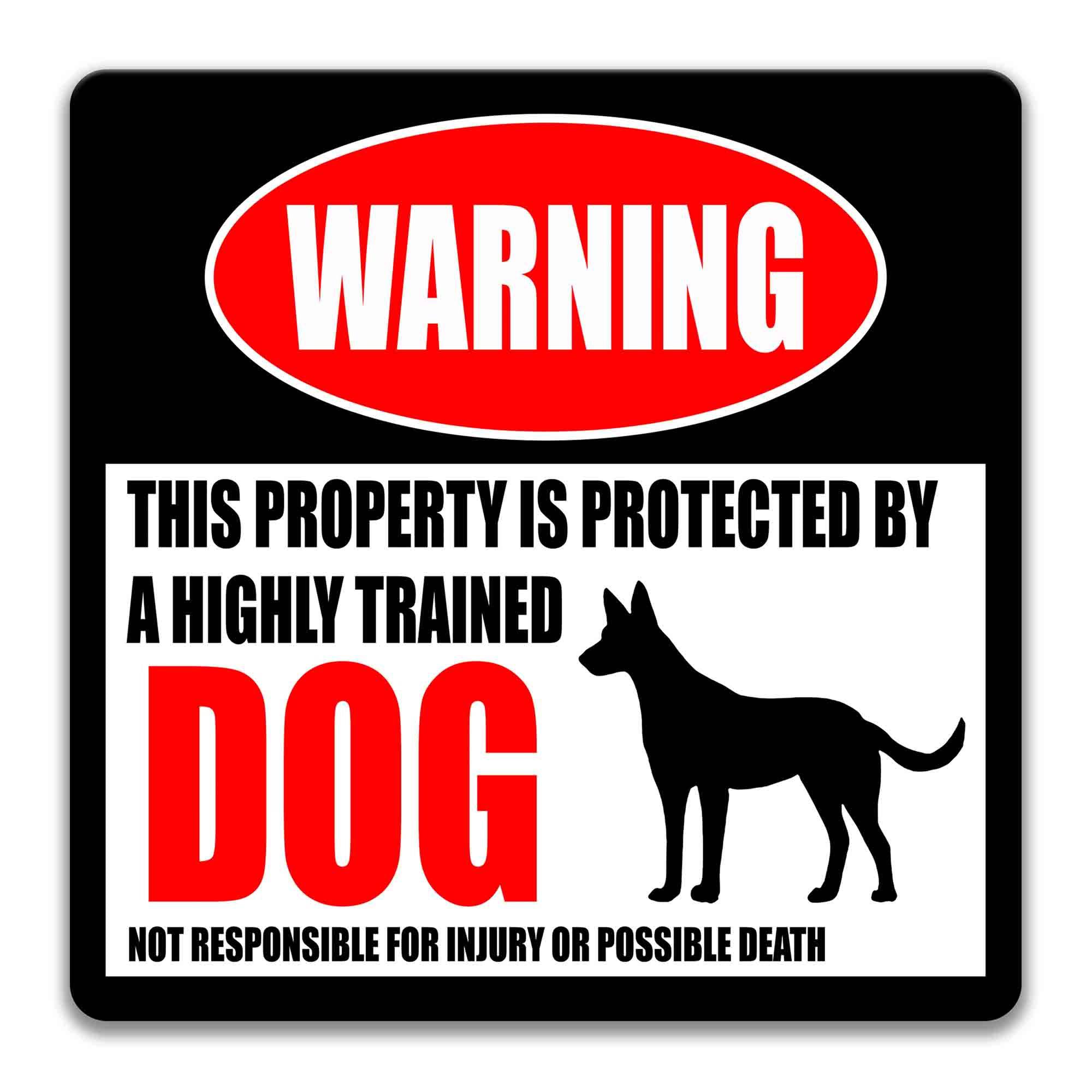 Beware of Dog Property Protection Sign - Funny Dog Decor and Gift for New Home Owners