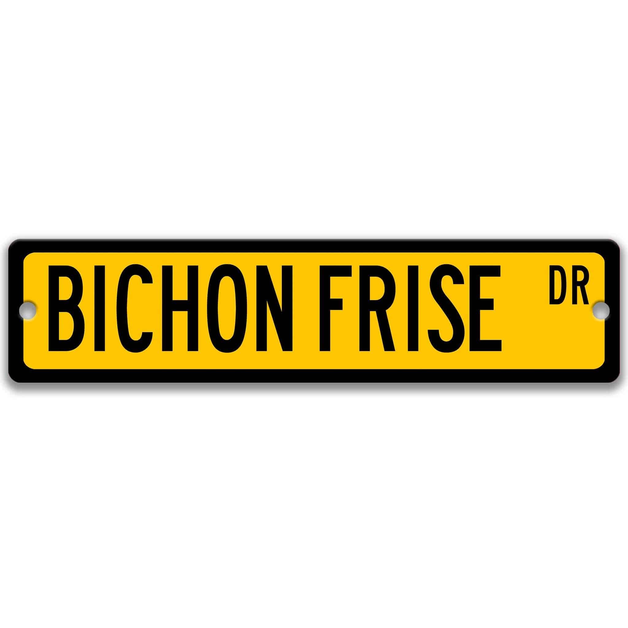 Bichon Frise Dog Metal Street Sign