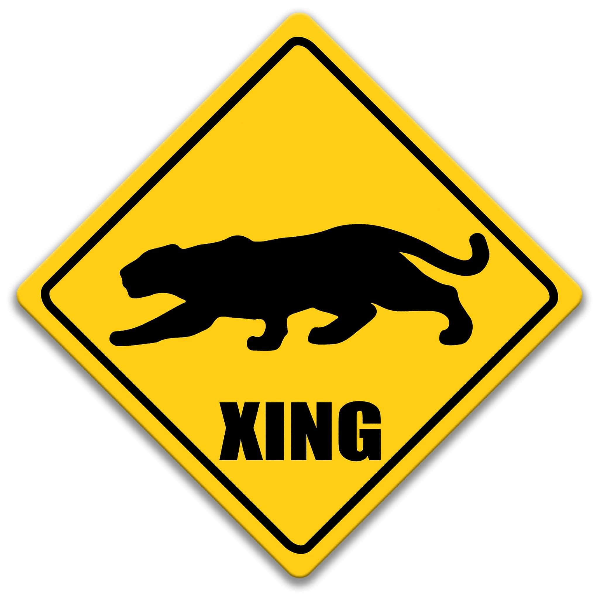 Black Panther XING Caution Sign