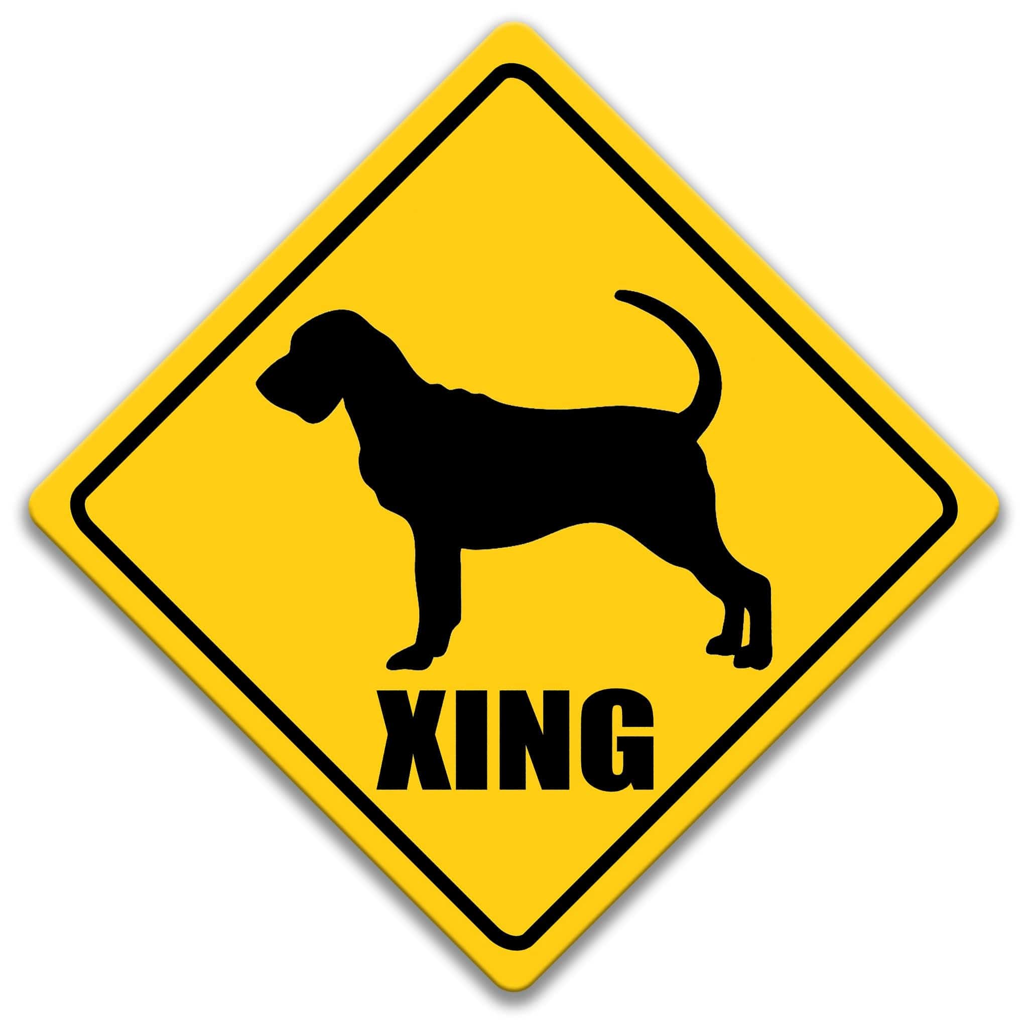 Bloodhound Dog XING Caution Sign