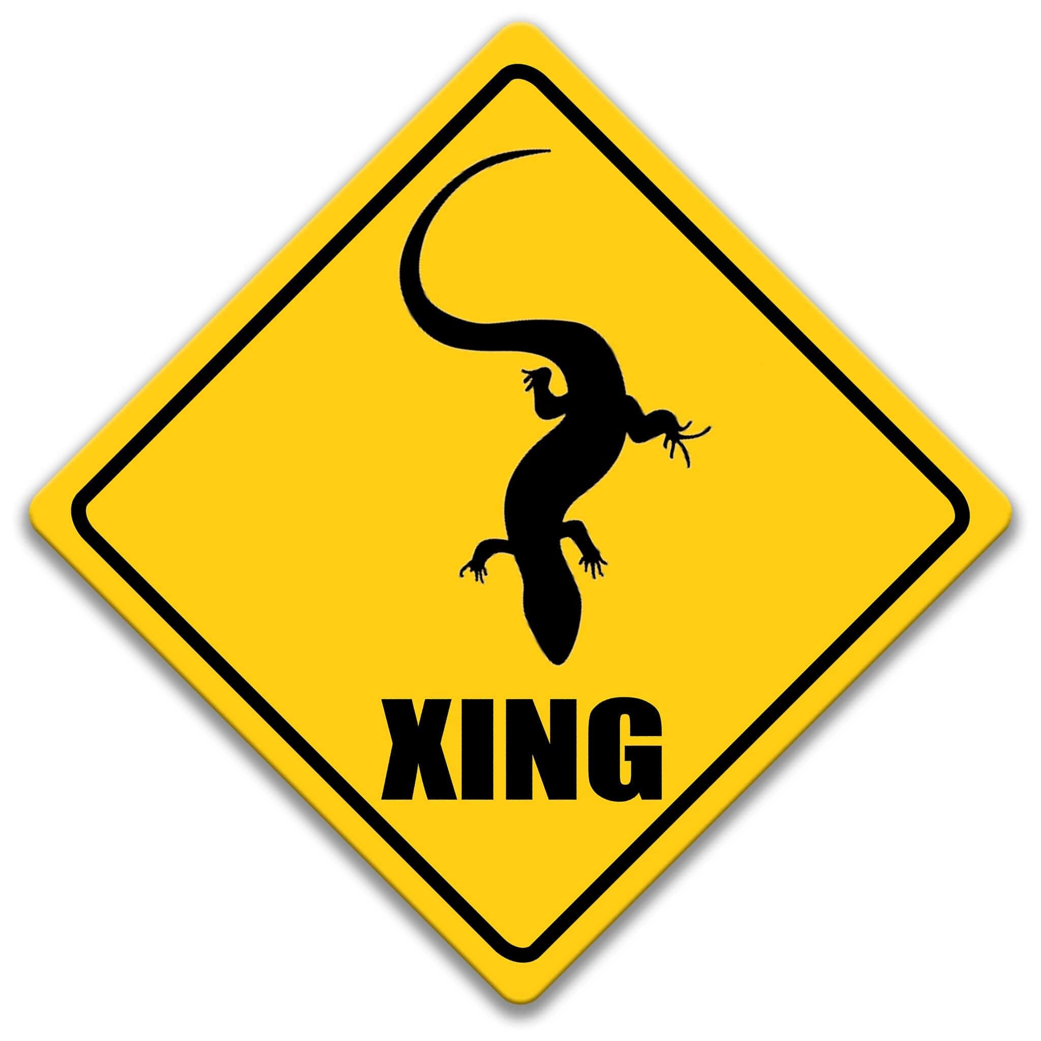 Blue Tounged Skink XING Caution Sign