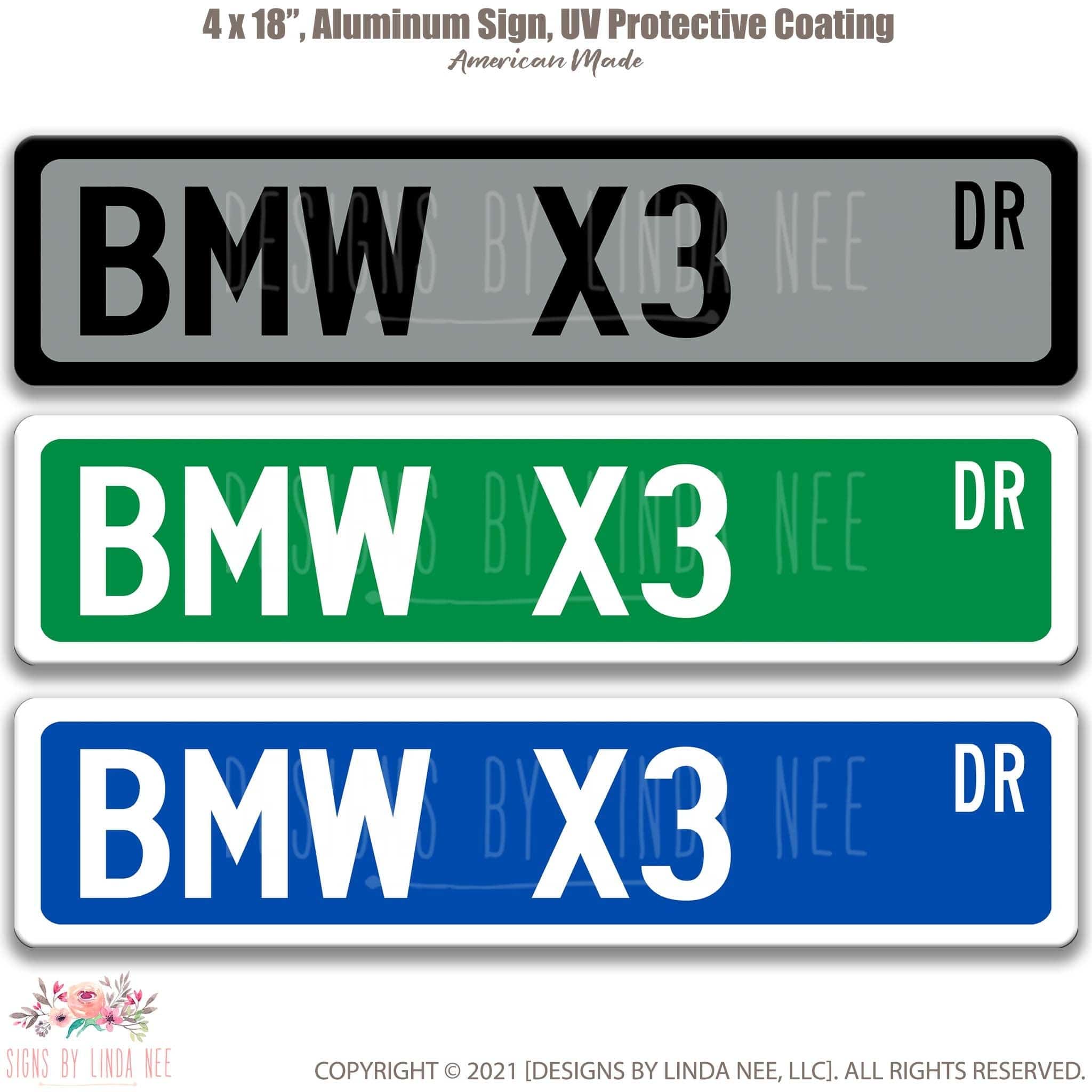 BMW X3 Metal Street Sign, Garage Sign, Auto Accessories