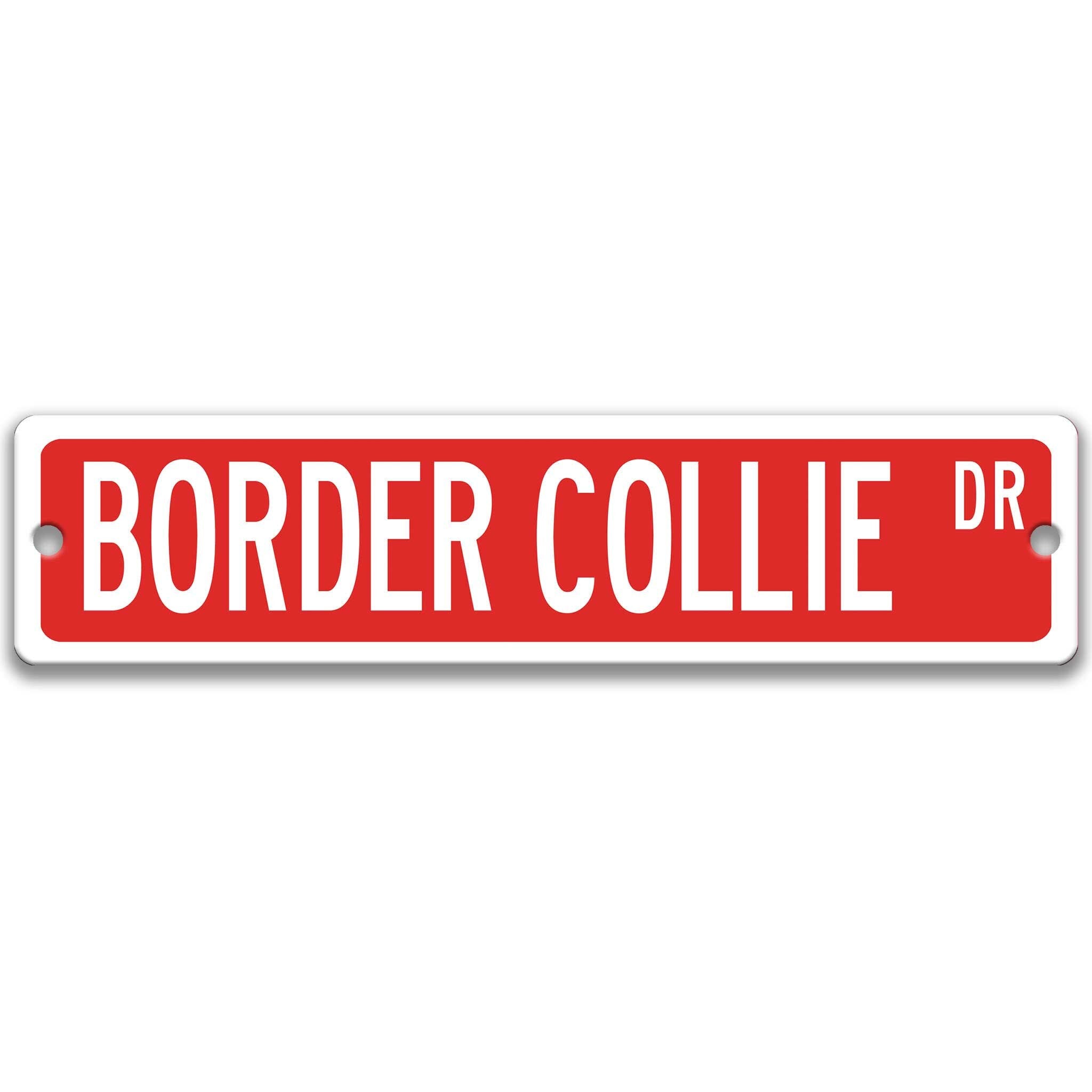 Border Collie Dog Metal Street Sign