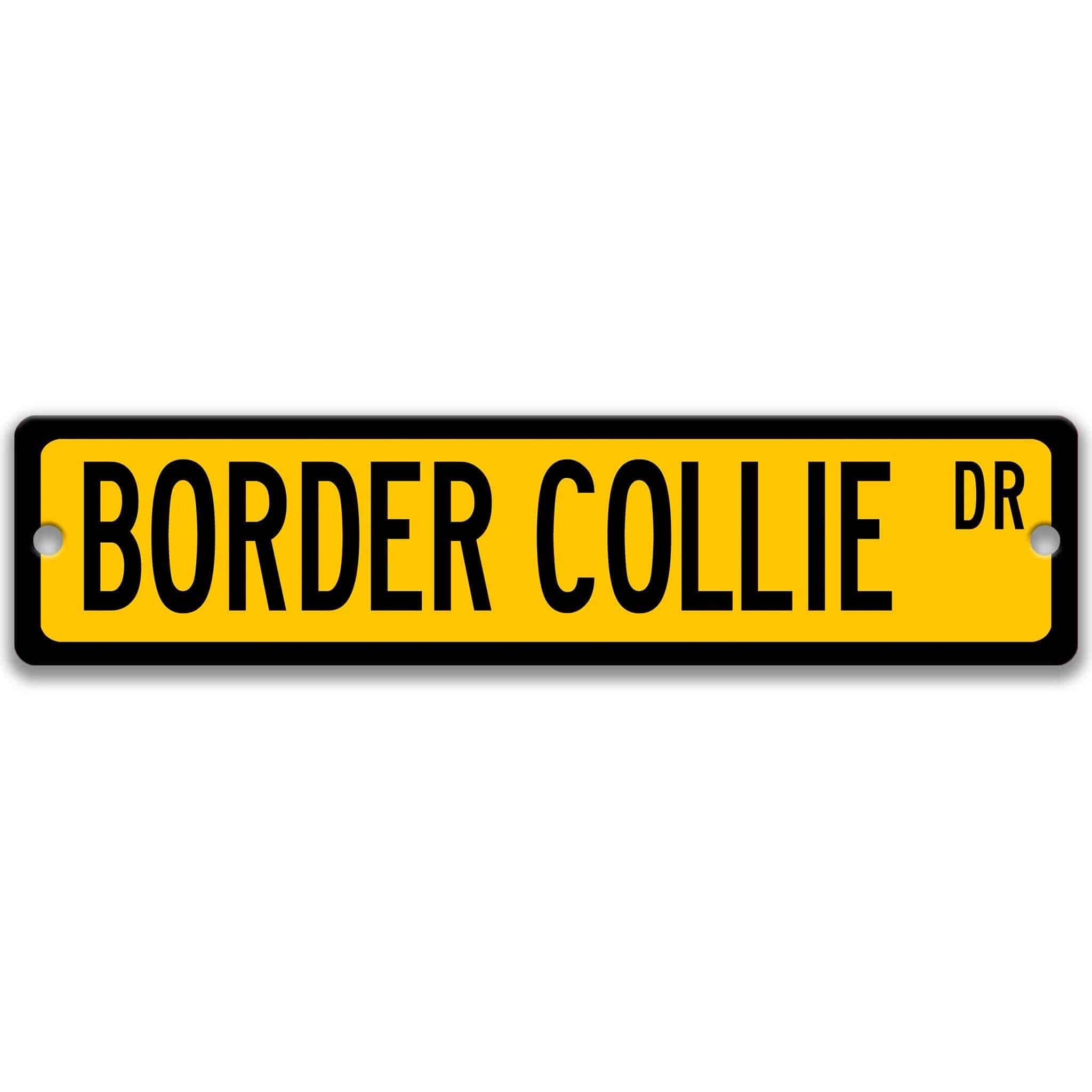 Border Collie Dog Metal Street Sign