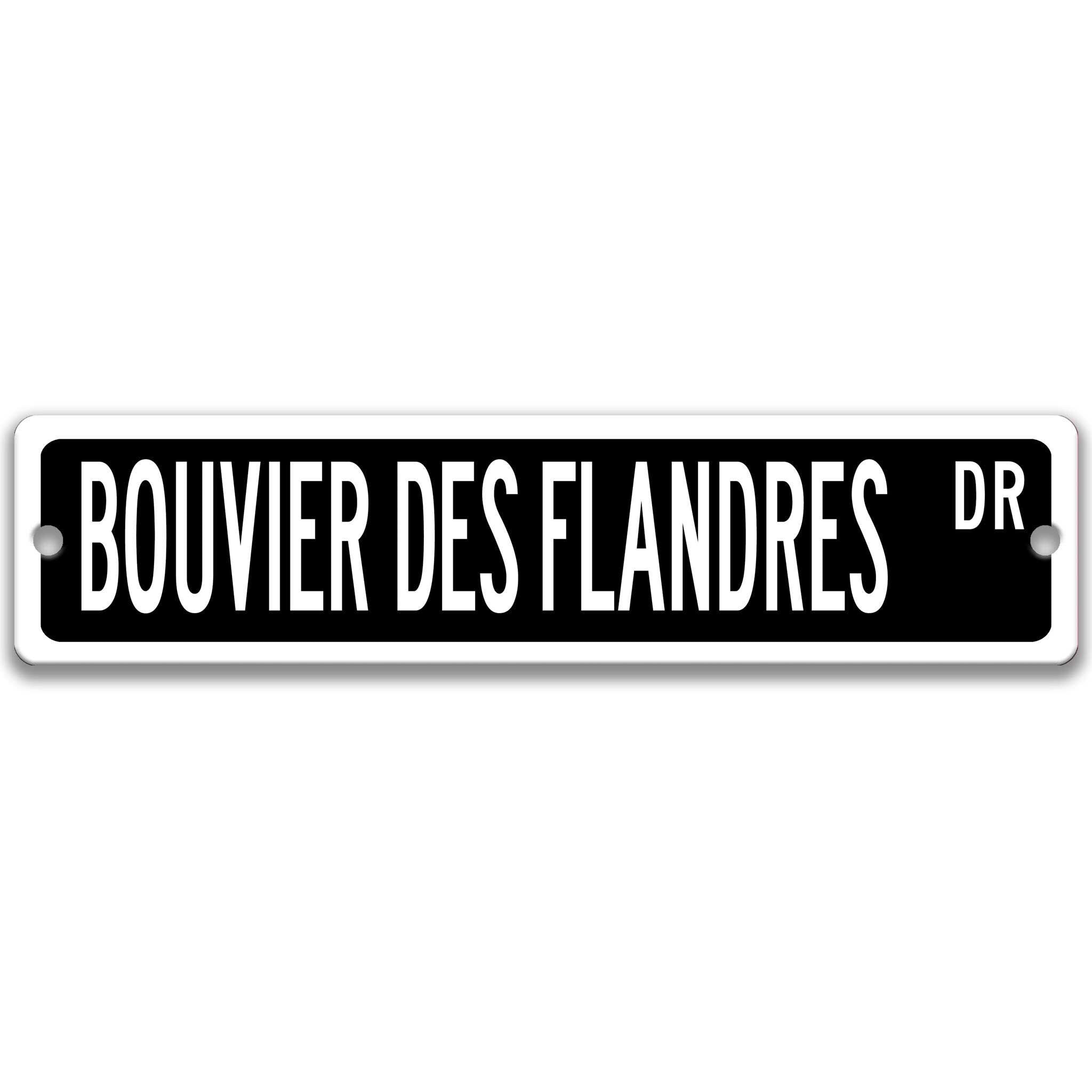 Bouvier Des Flandres Dog Metal Street Sign