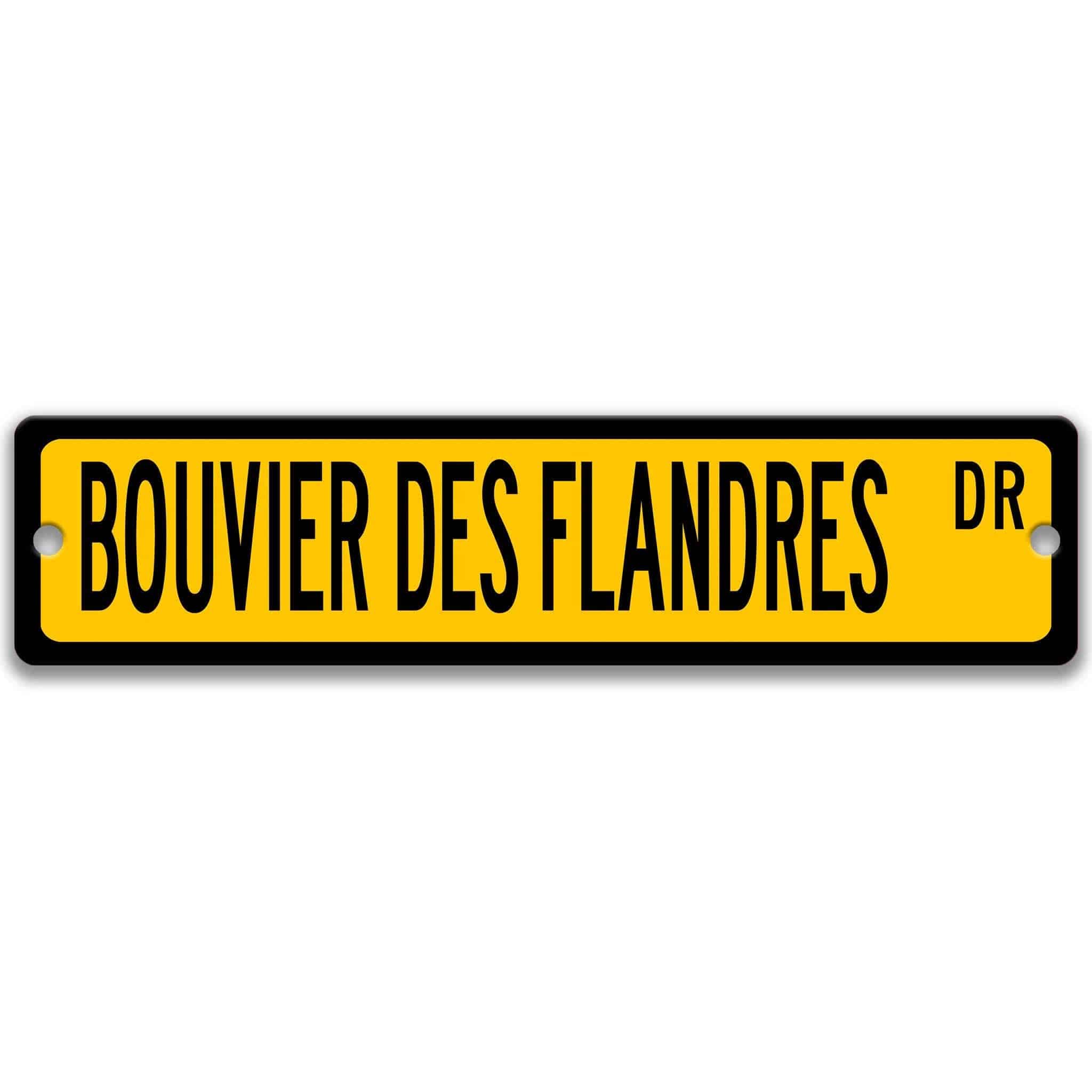 Bouvier Des Flandres Dog Metal Street Sign