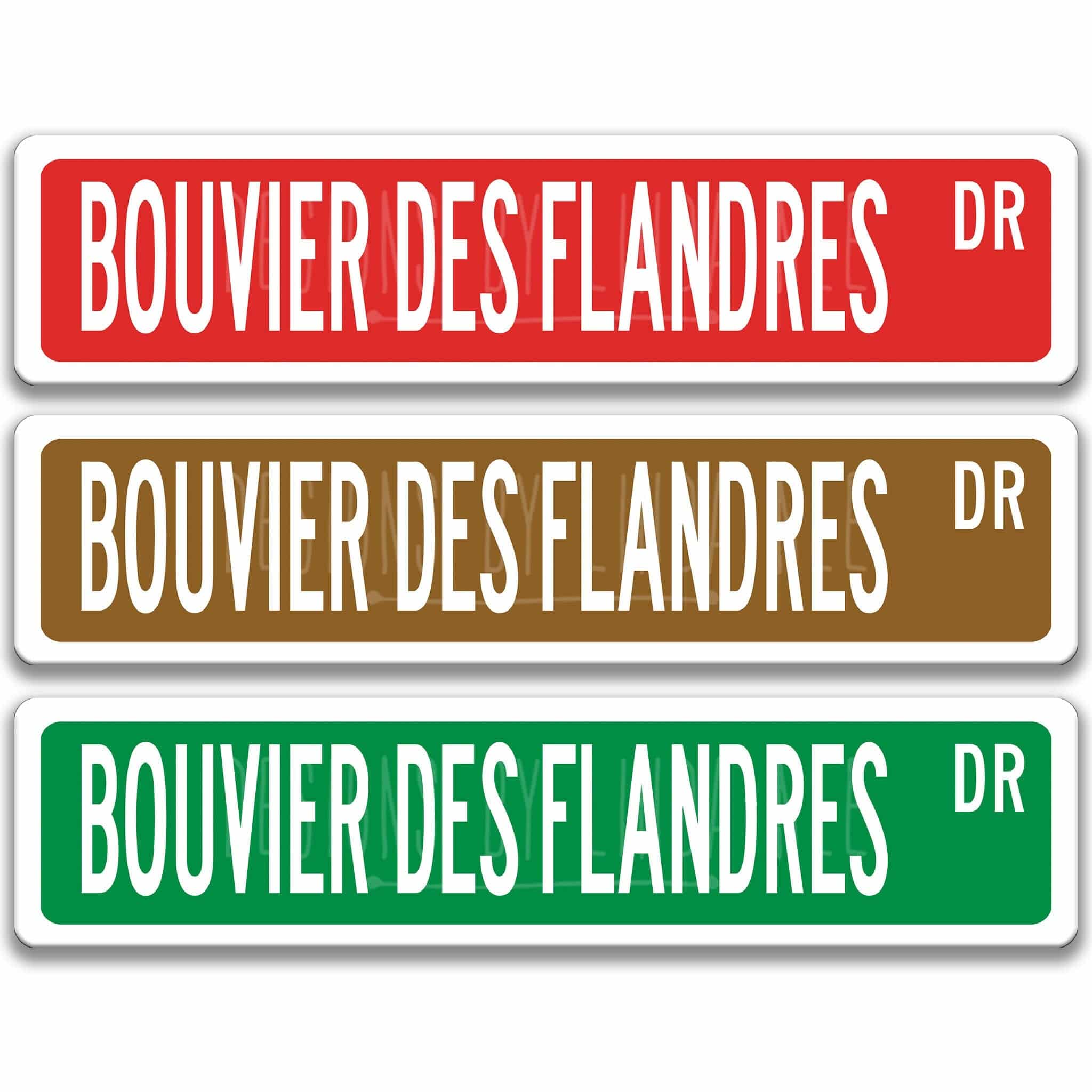 Bouvier Des Flandres Dog Metal Street Sign