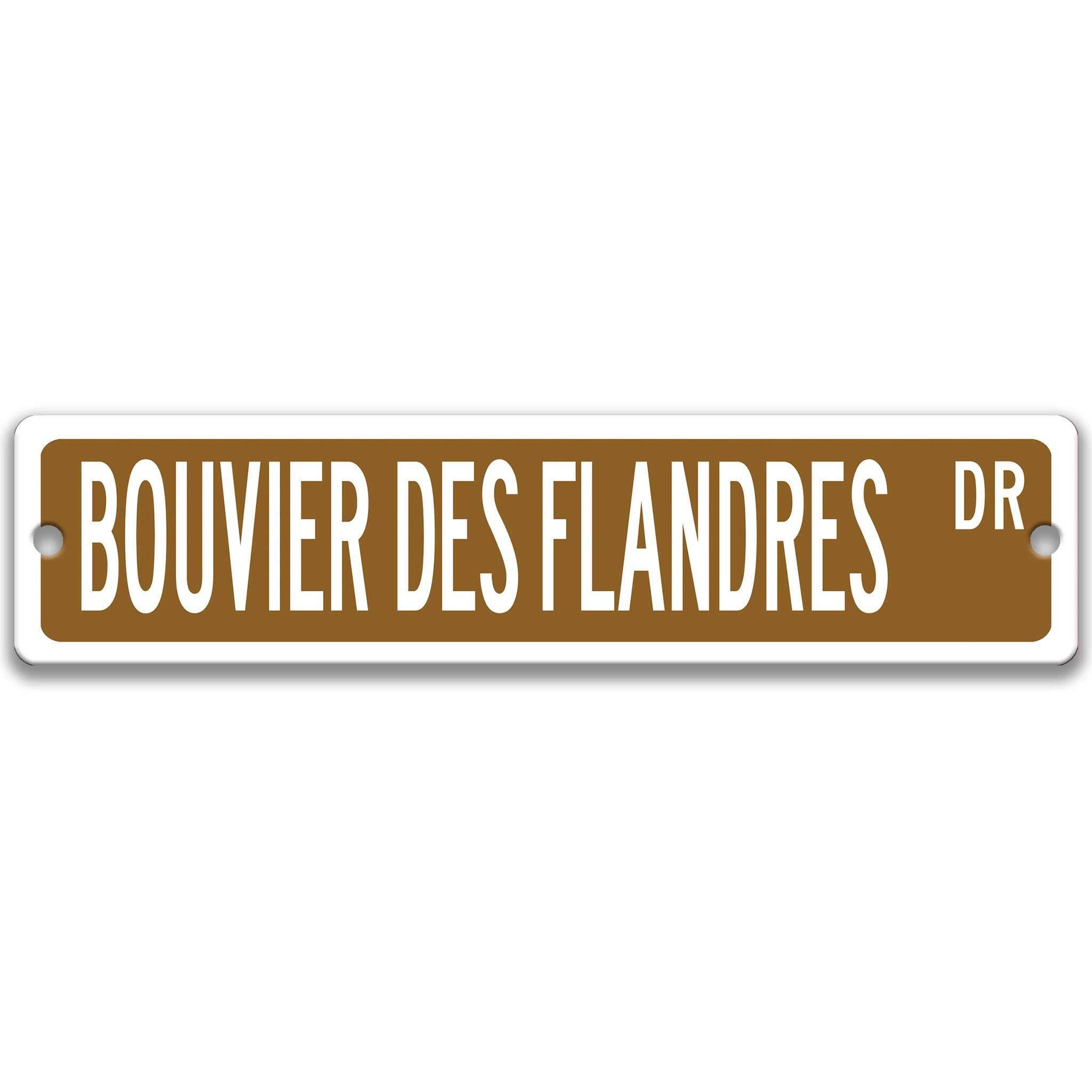 Bouvier Des Flandres Dog Metal Street Sign