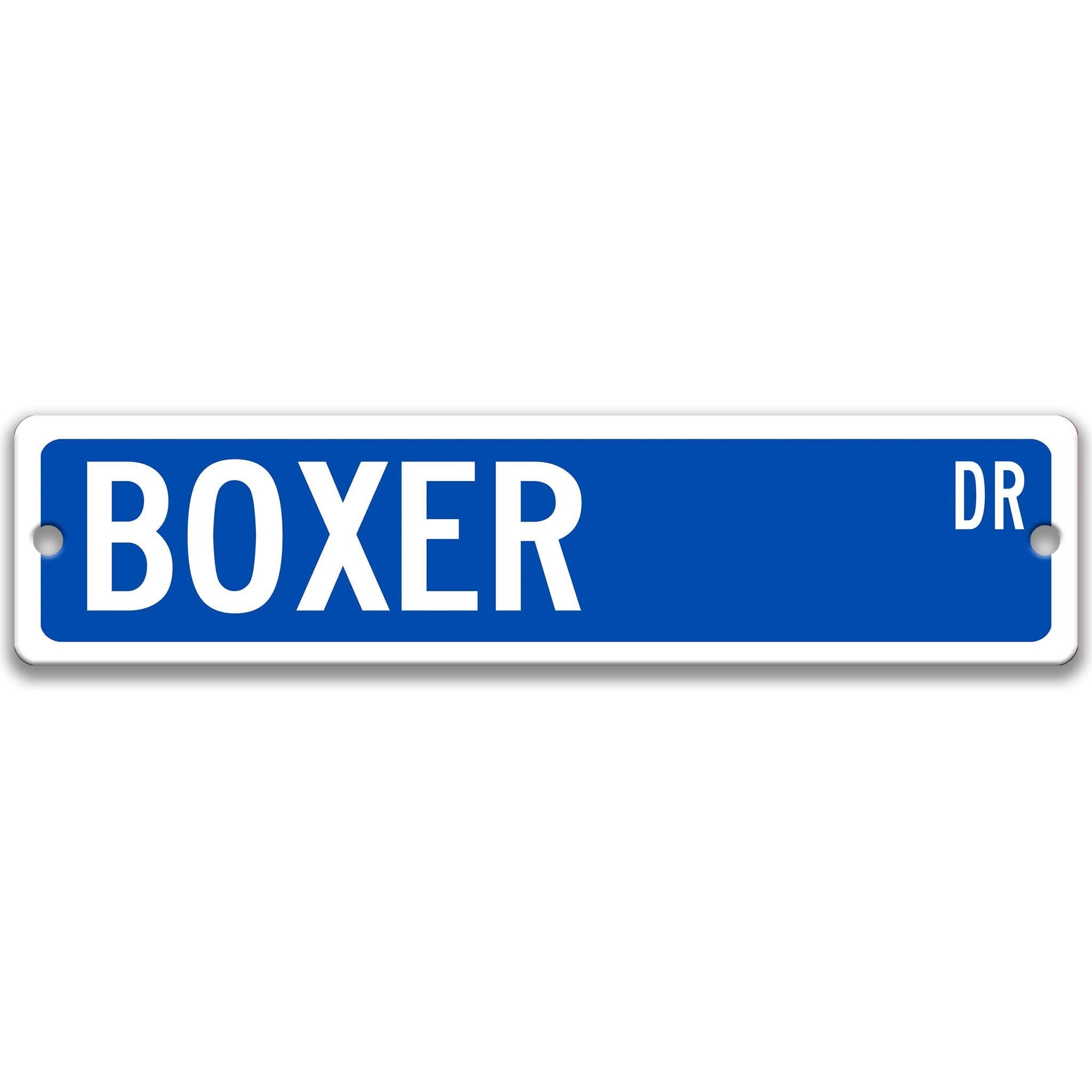 Boxer Dog Metal Street Sign