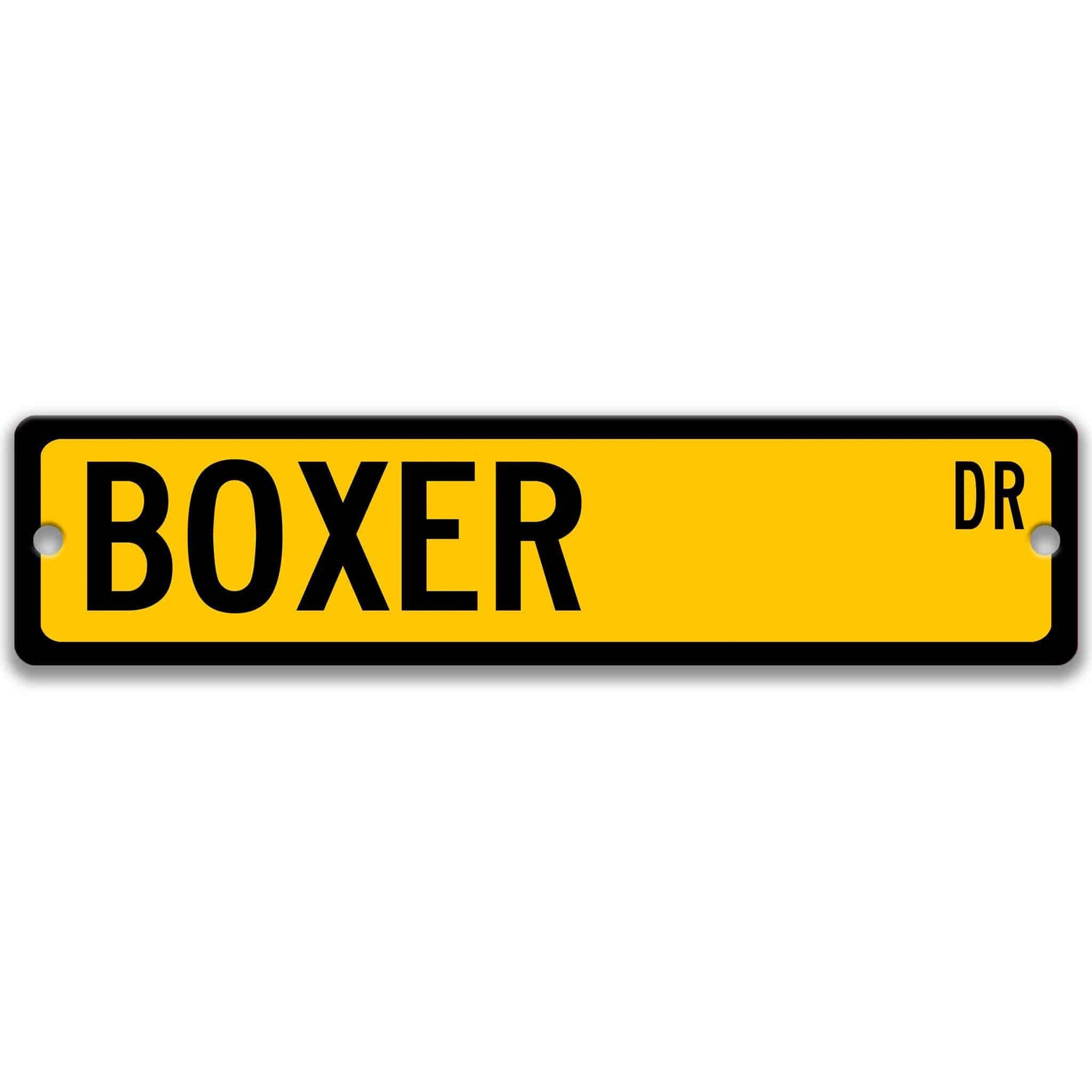 Boxer Dog Metal Street Sign