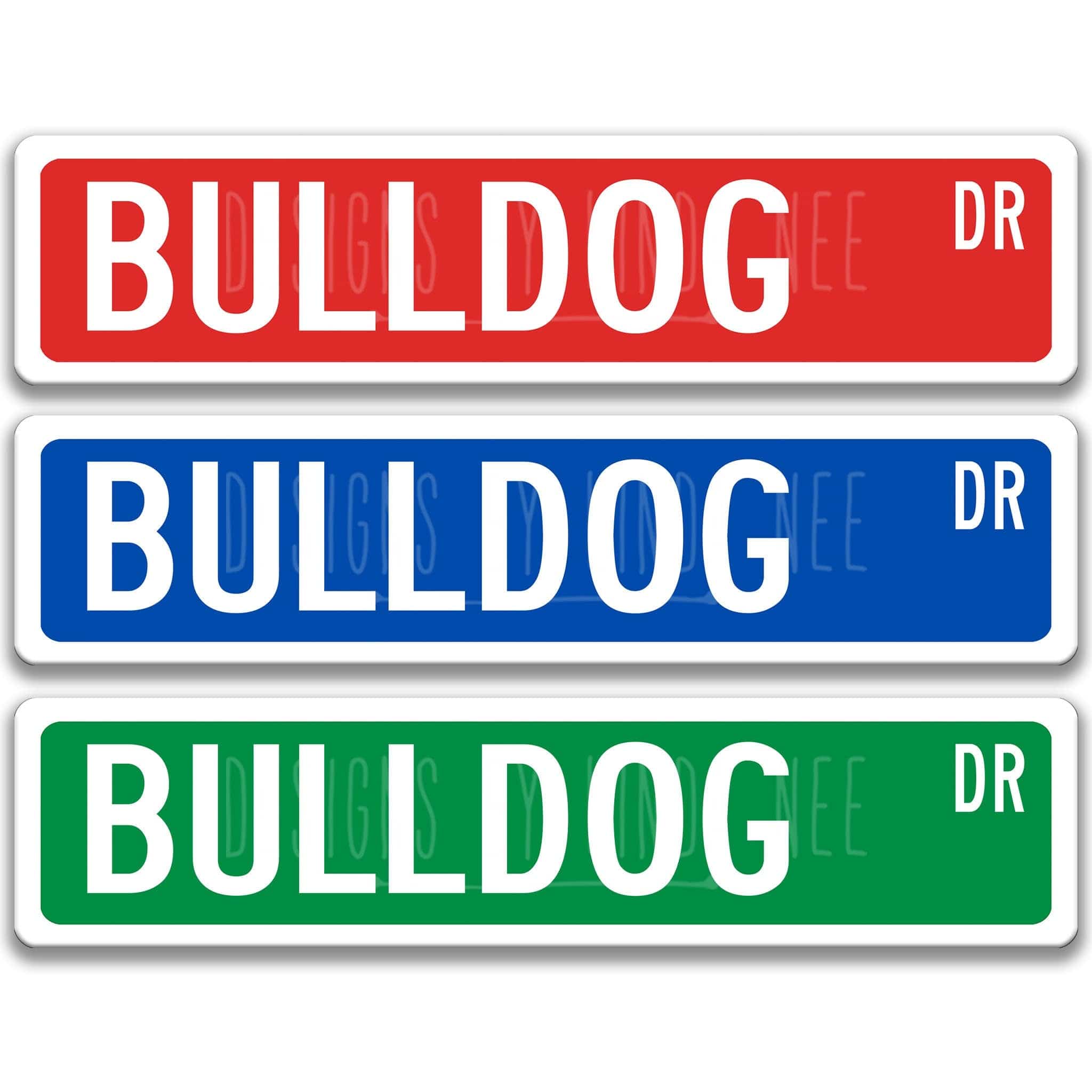 Bulldog Metal Street Sign