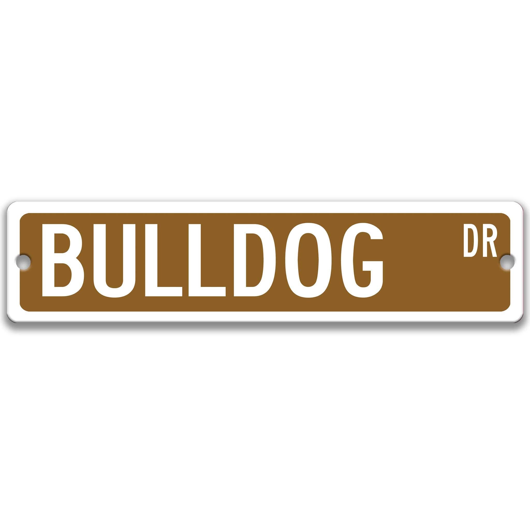 Bulldog Metal Street SignDesigns by Linda Nee