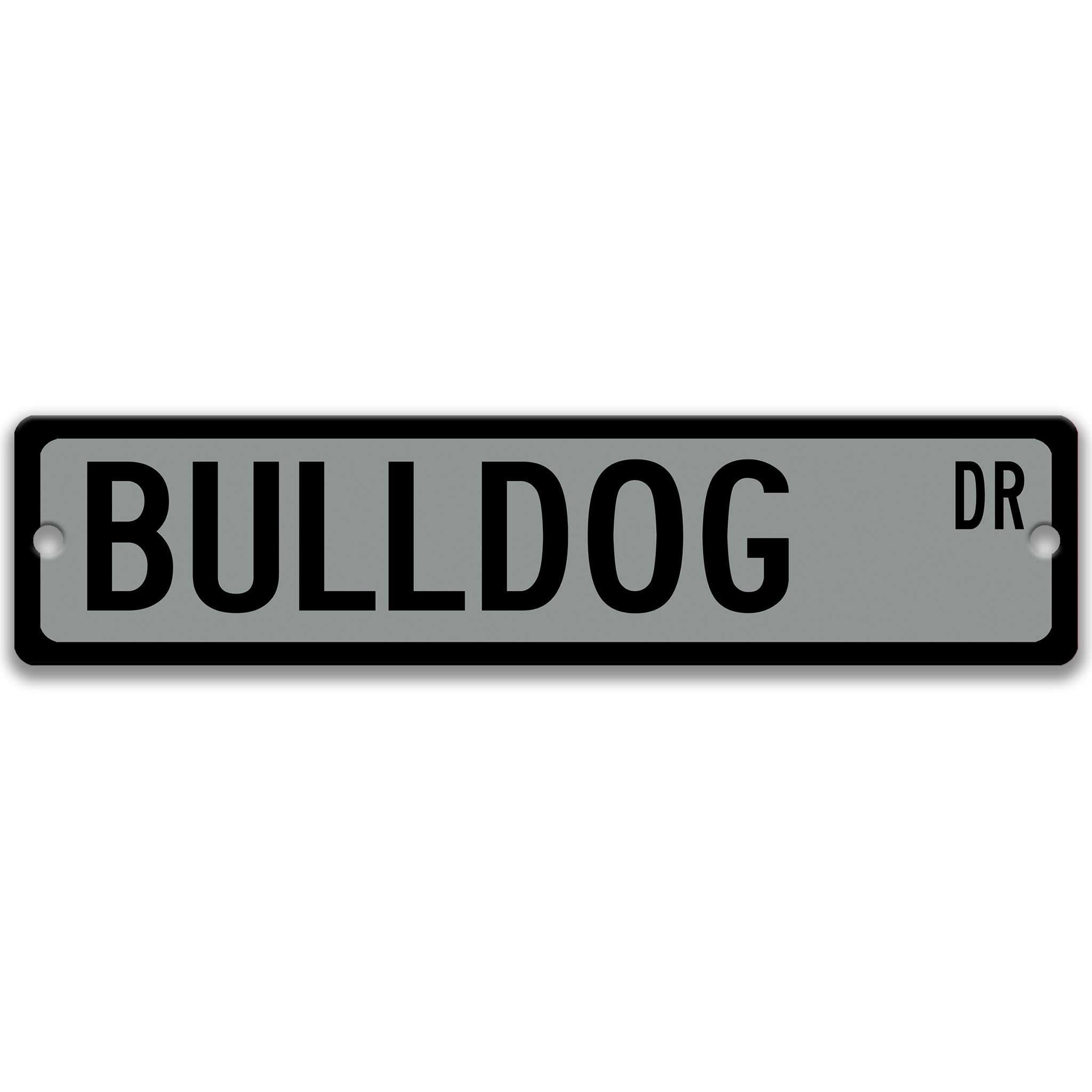 Bulldog Metal Street SignDesigns by Linda Nee