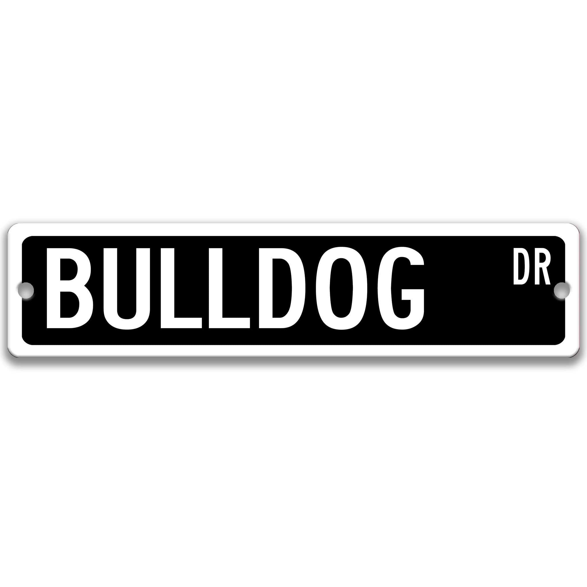 Bulldog Metal Street SignDesigns by Linda Nee