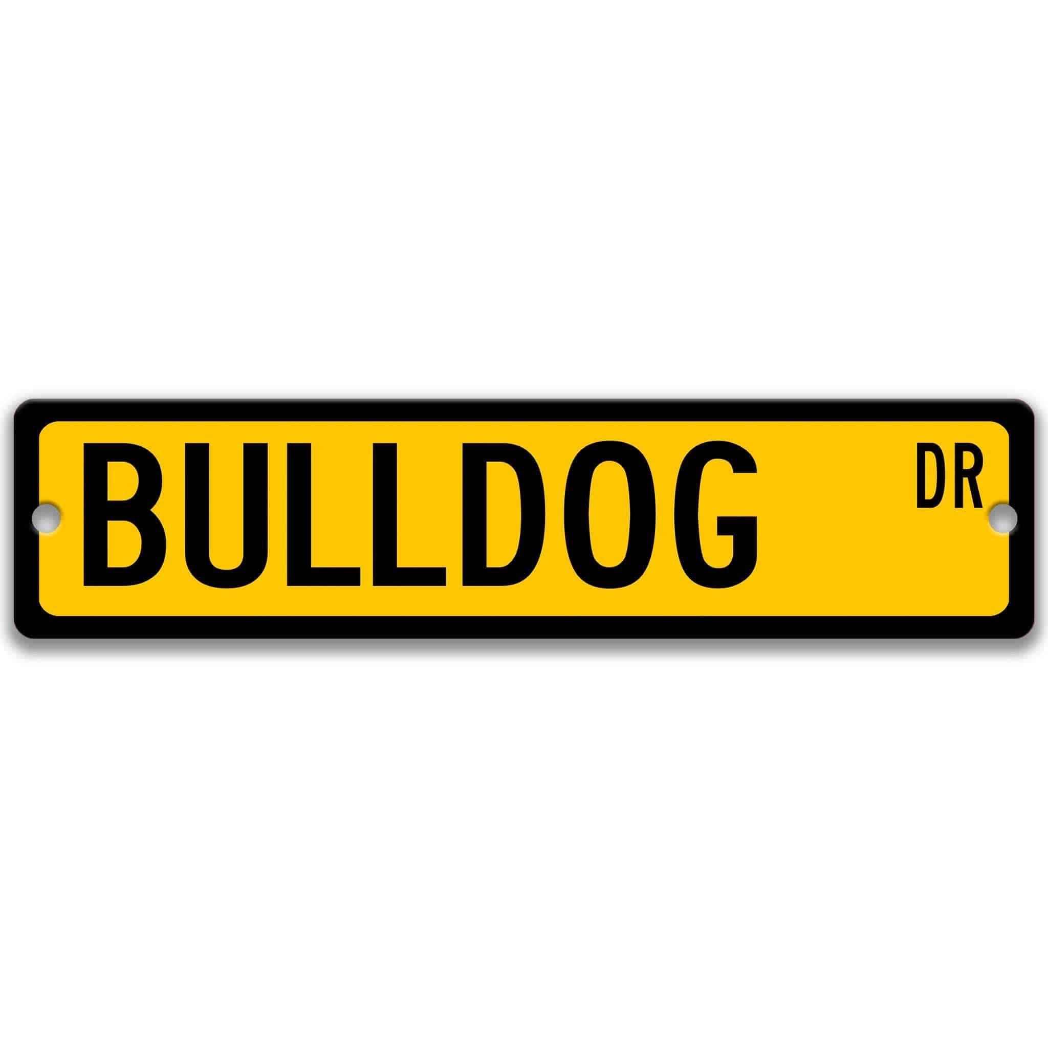 Bulldog Metal Street SignDesigns by Linda Nee