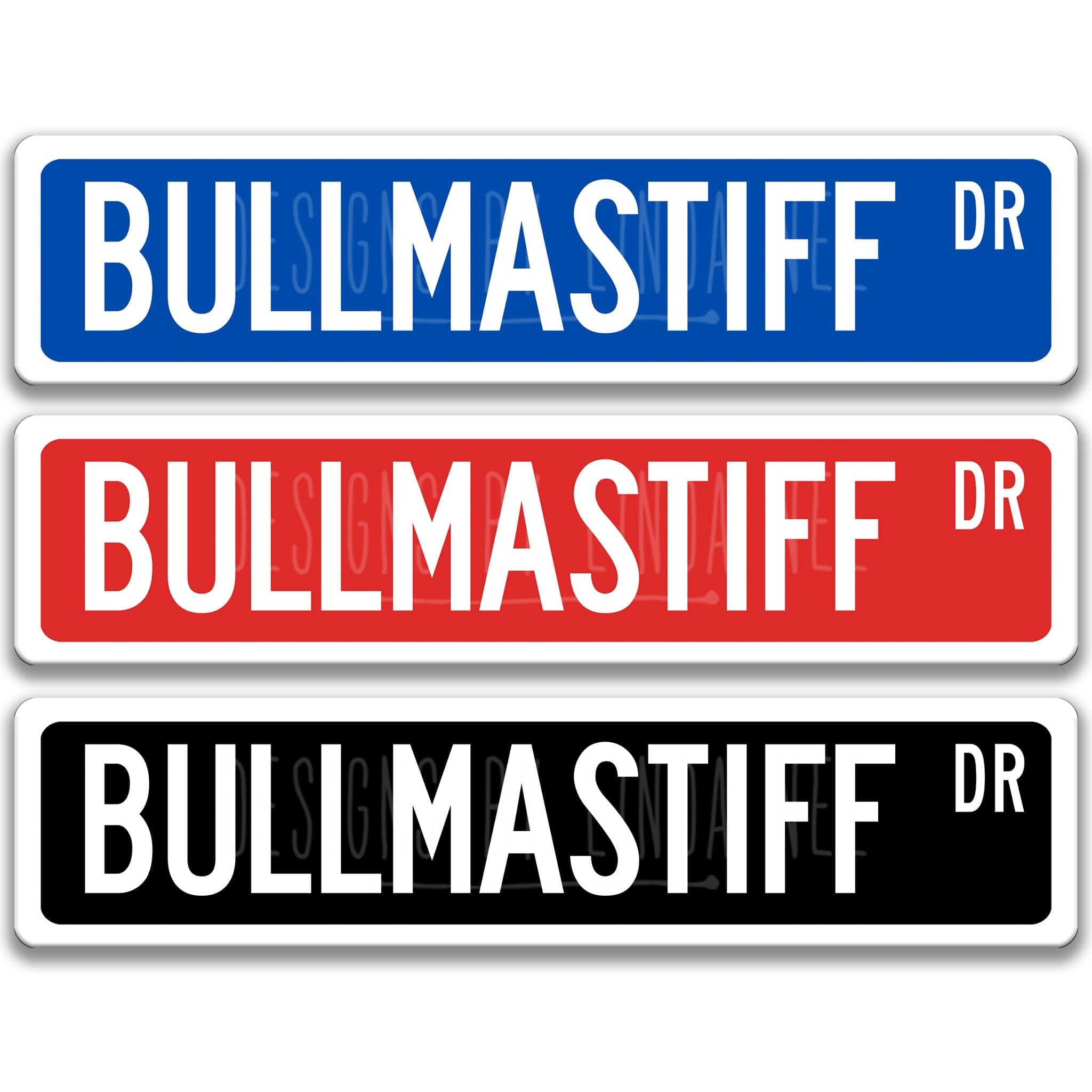 Bullmastiff Dog Metal Street Sign