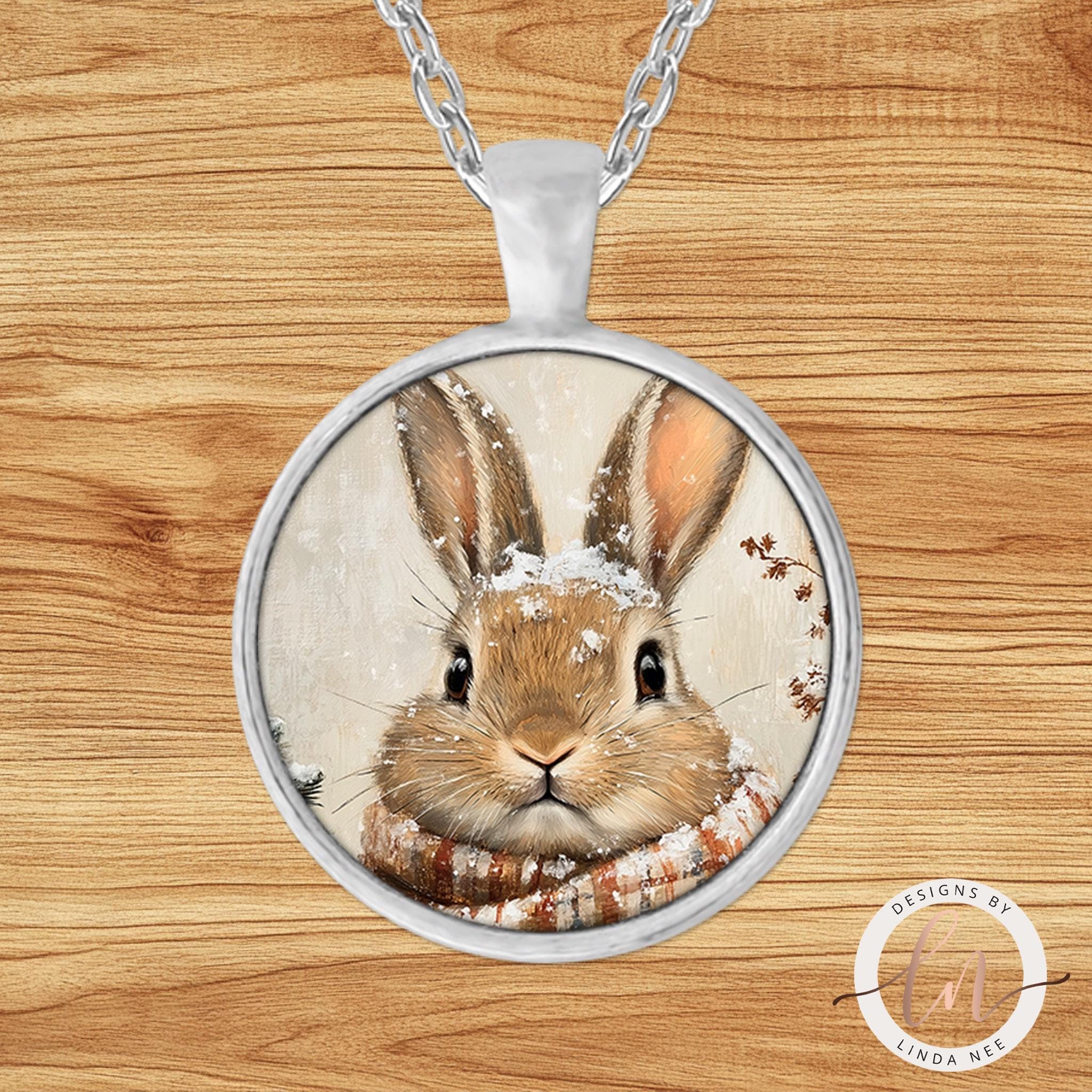 Bunny Necklace - Forest Animal Pendant Winter Jewelryanimal lover gifts